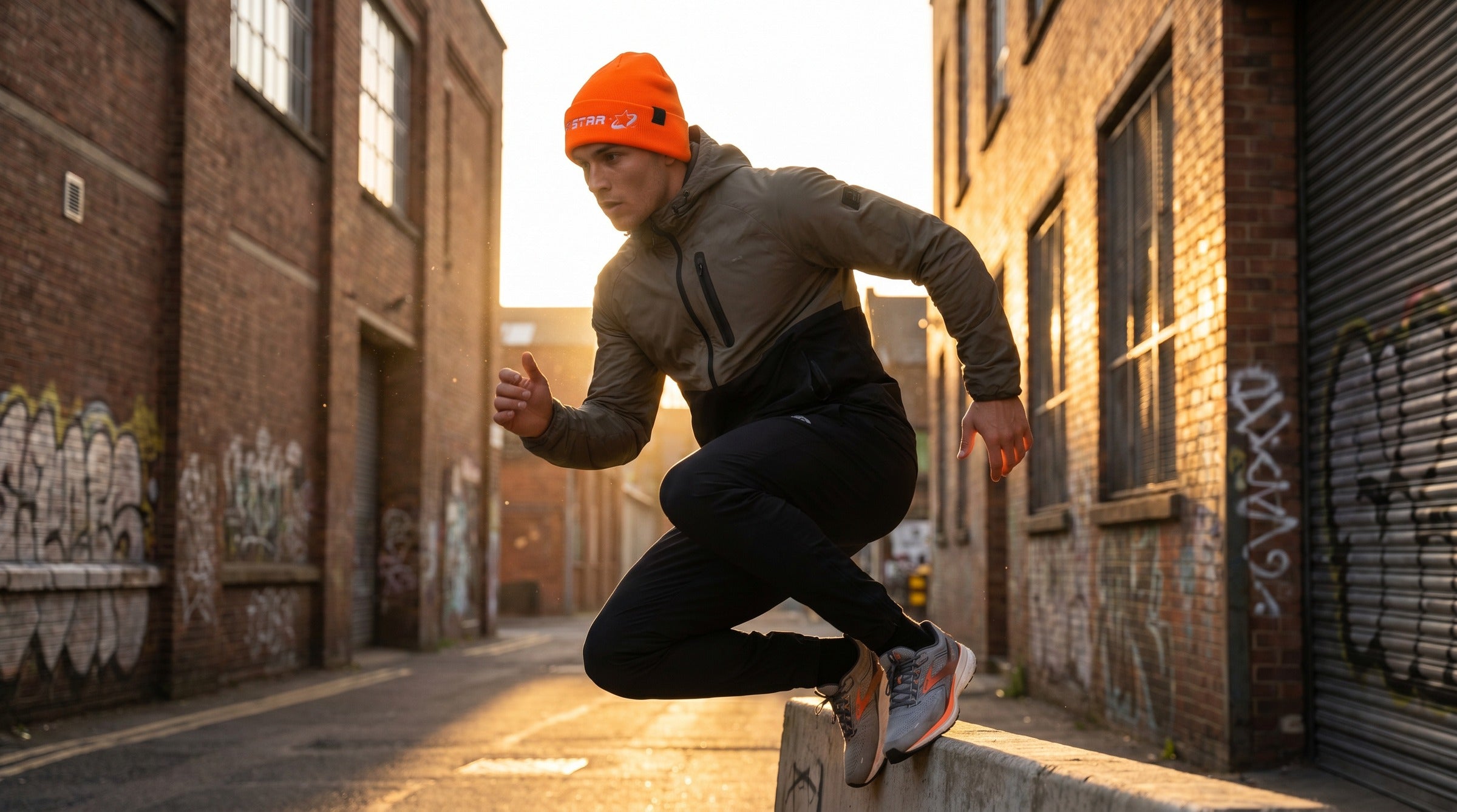 Apex Beanie lifestyle - Safety Orange