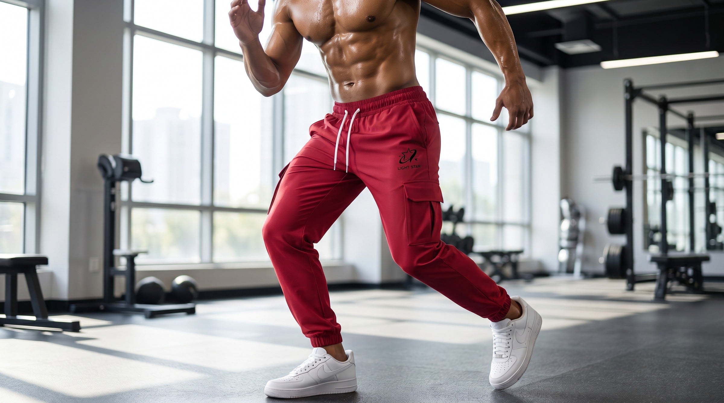 Apex Cargo Joggers lifestyle - Crimson