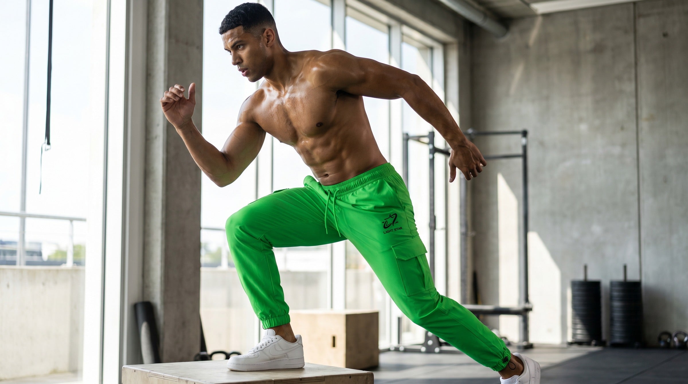 Apex Cargo Joggers lifestyle - Forest Neon