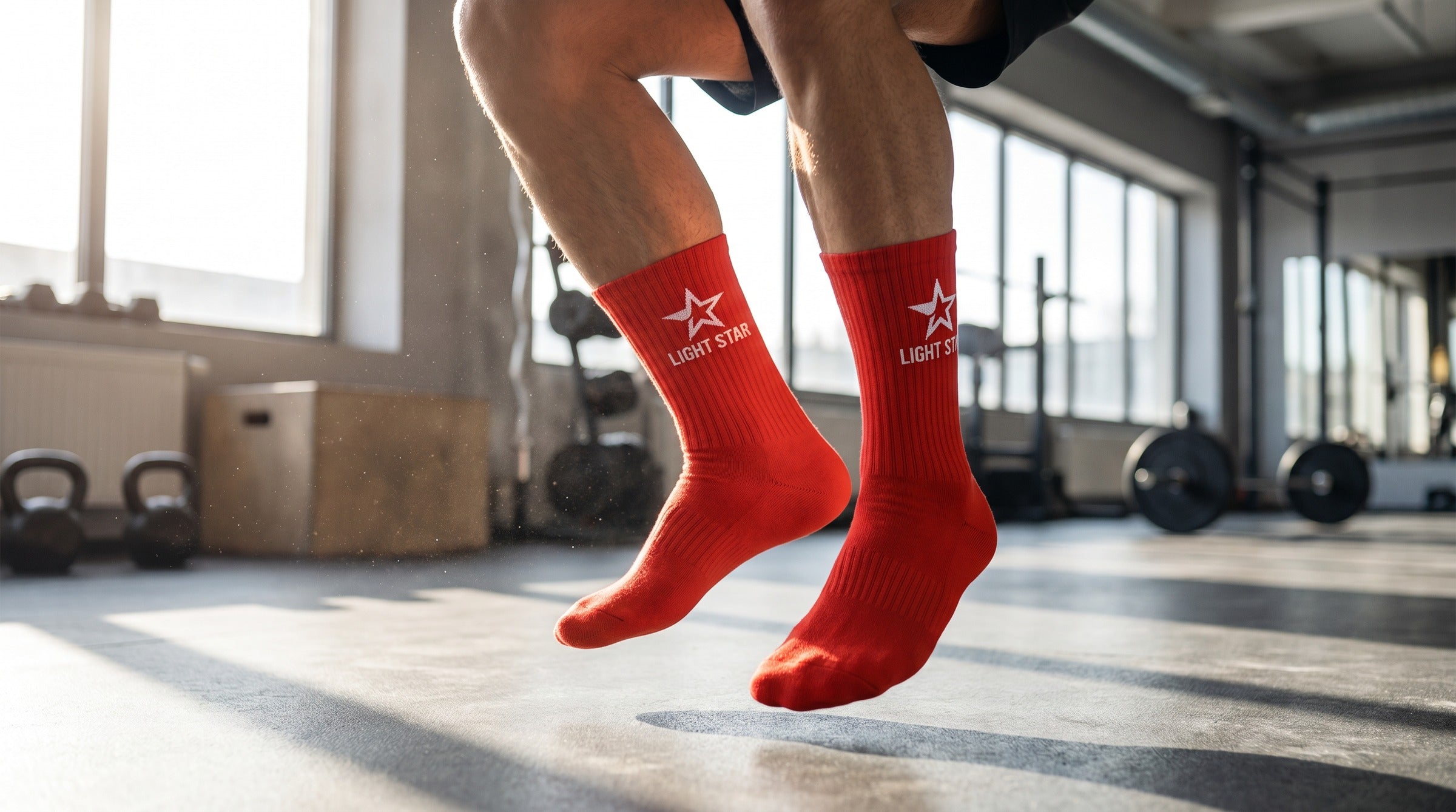 Apex Crew Socks 3-Pack lifestyle - Flame Red
