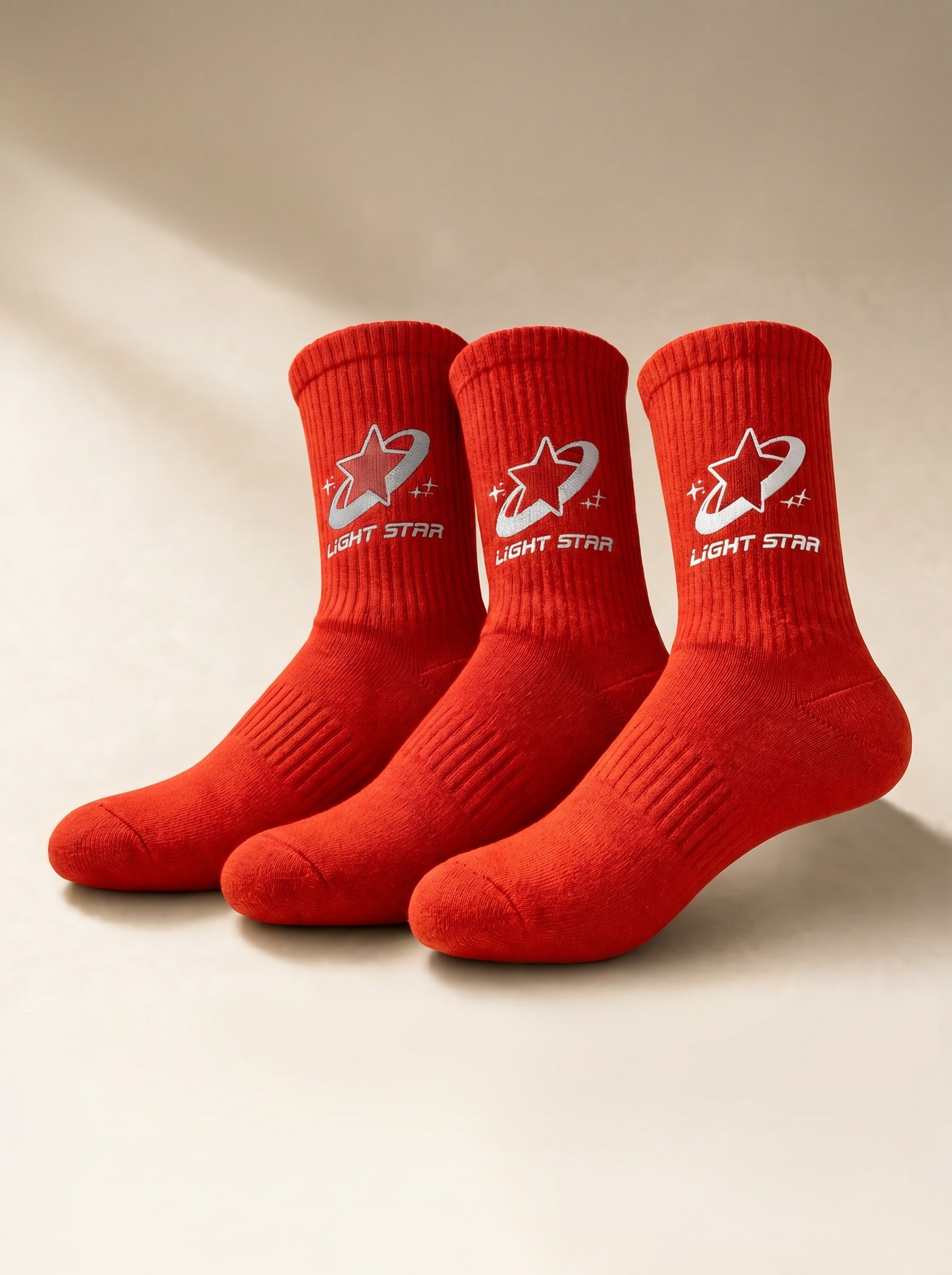 Apex Crew Socks 3-Pack - Flame Red