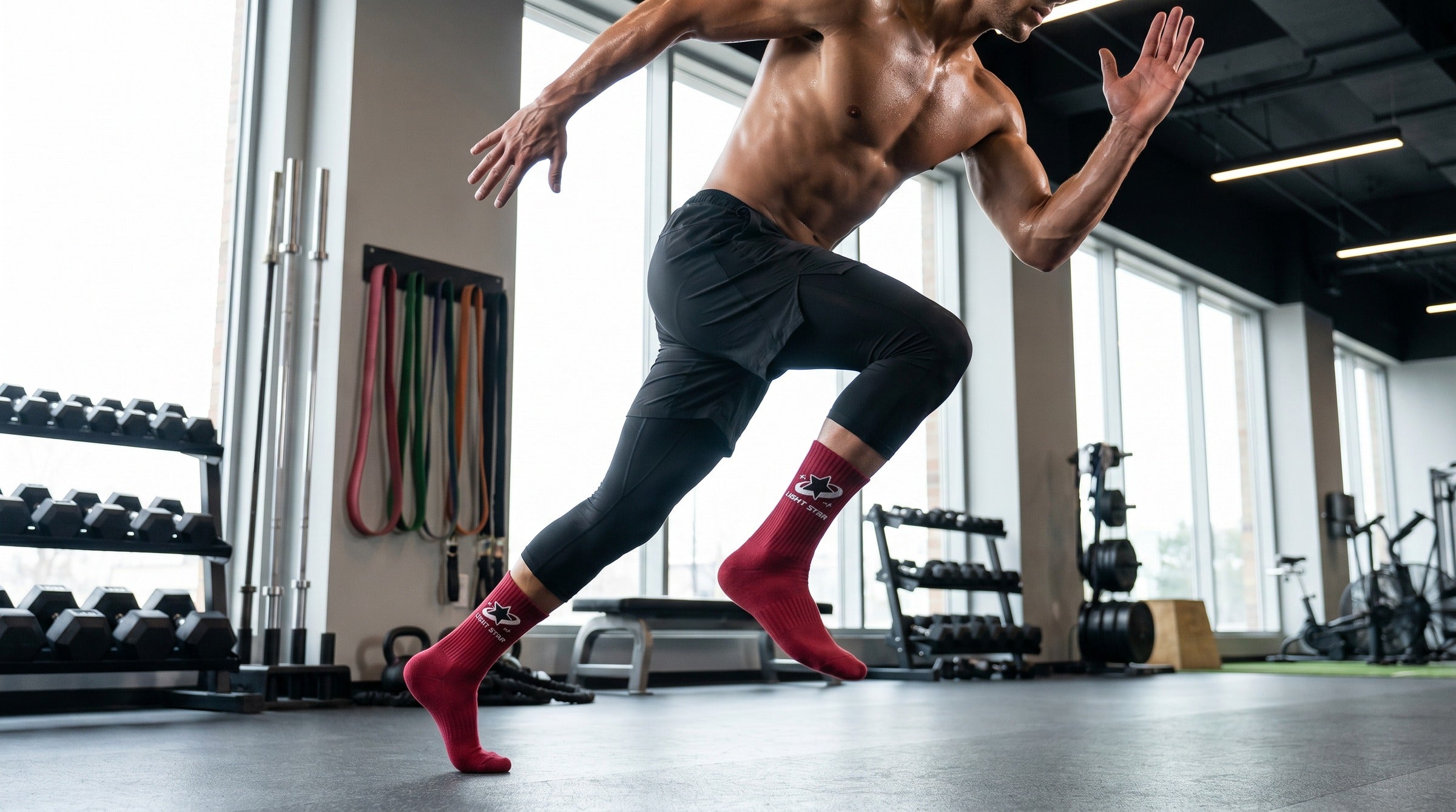 Apex Crew Socks 3-Pack lifestyle - Ruby