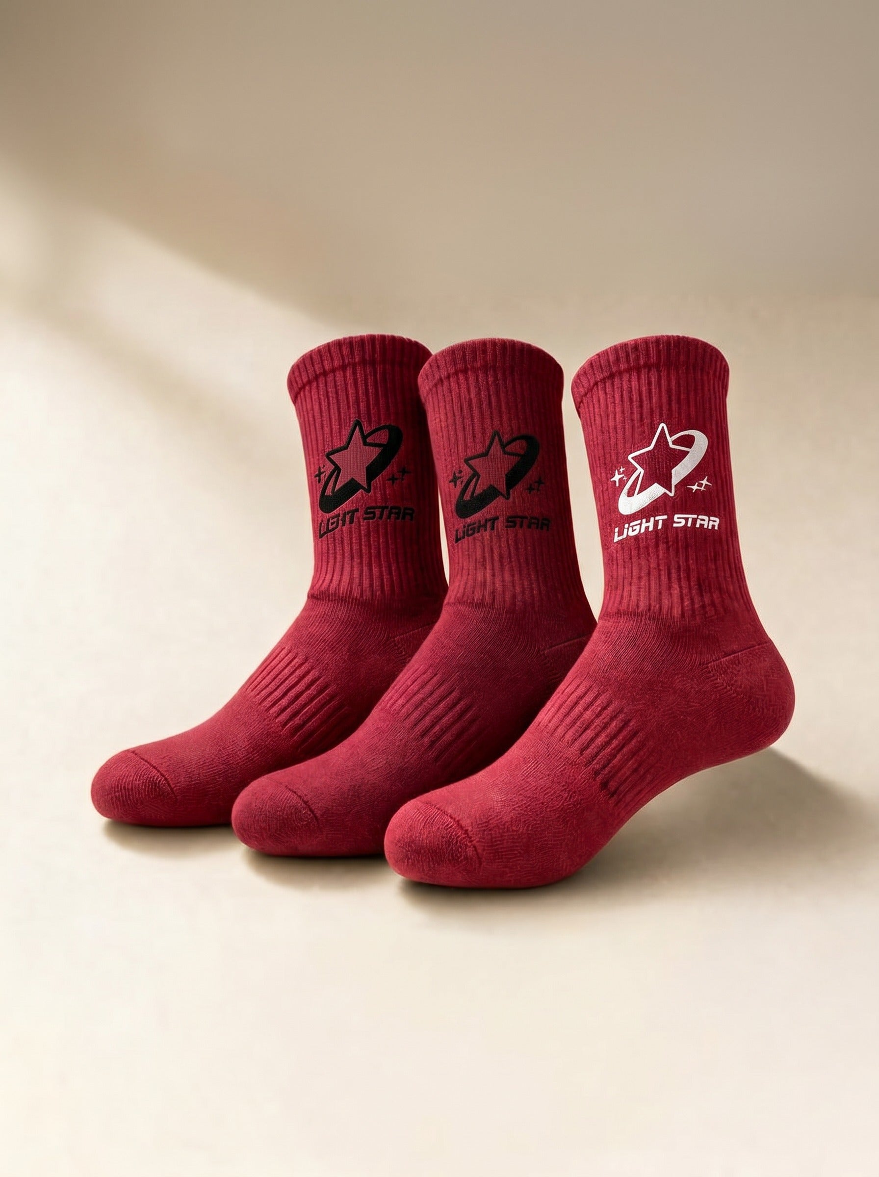 Apex Crew Socks 3-Pack - Ruby