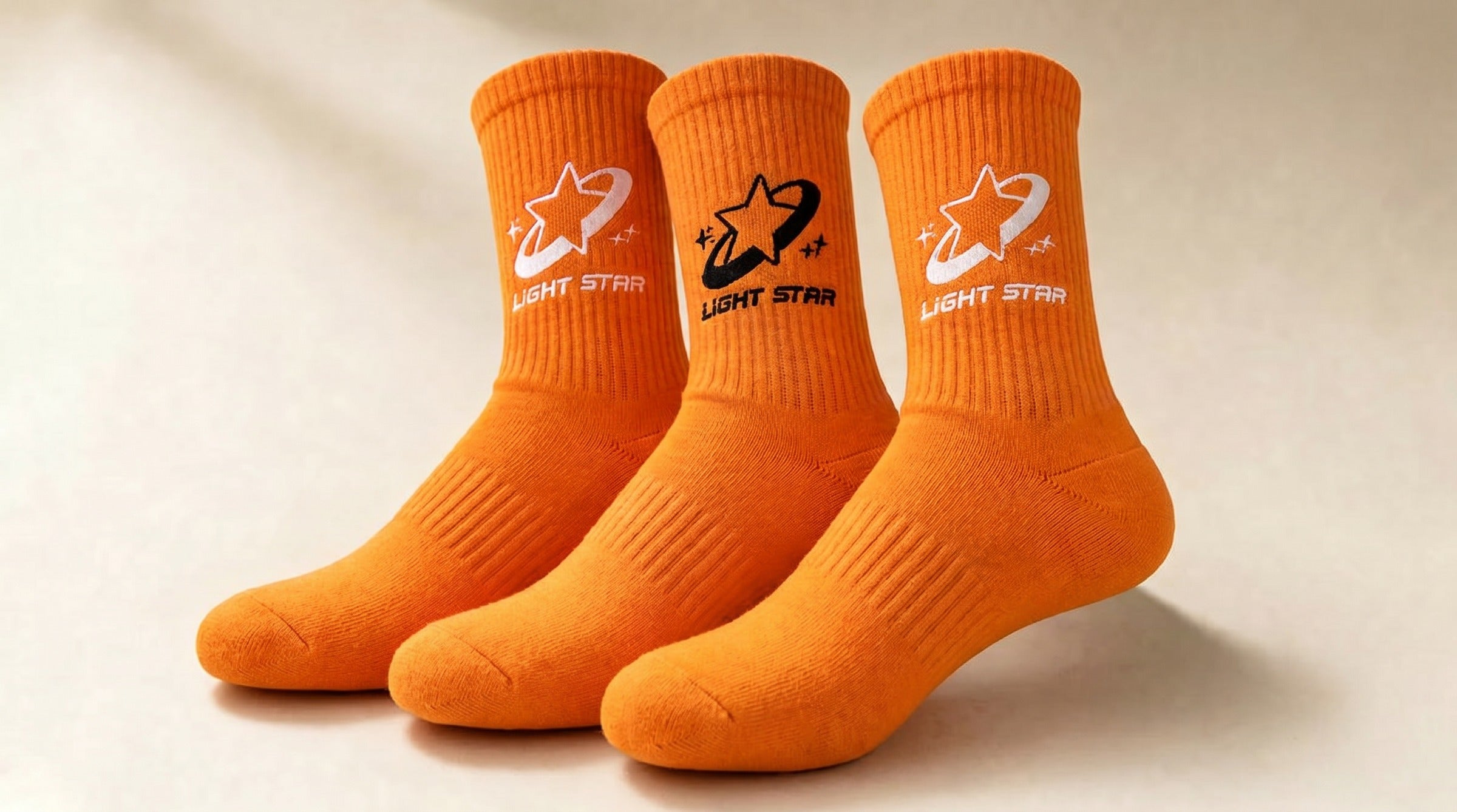 Apex Crew Socks 3-Pack lifestyle - Tangerine