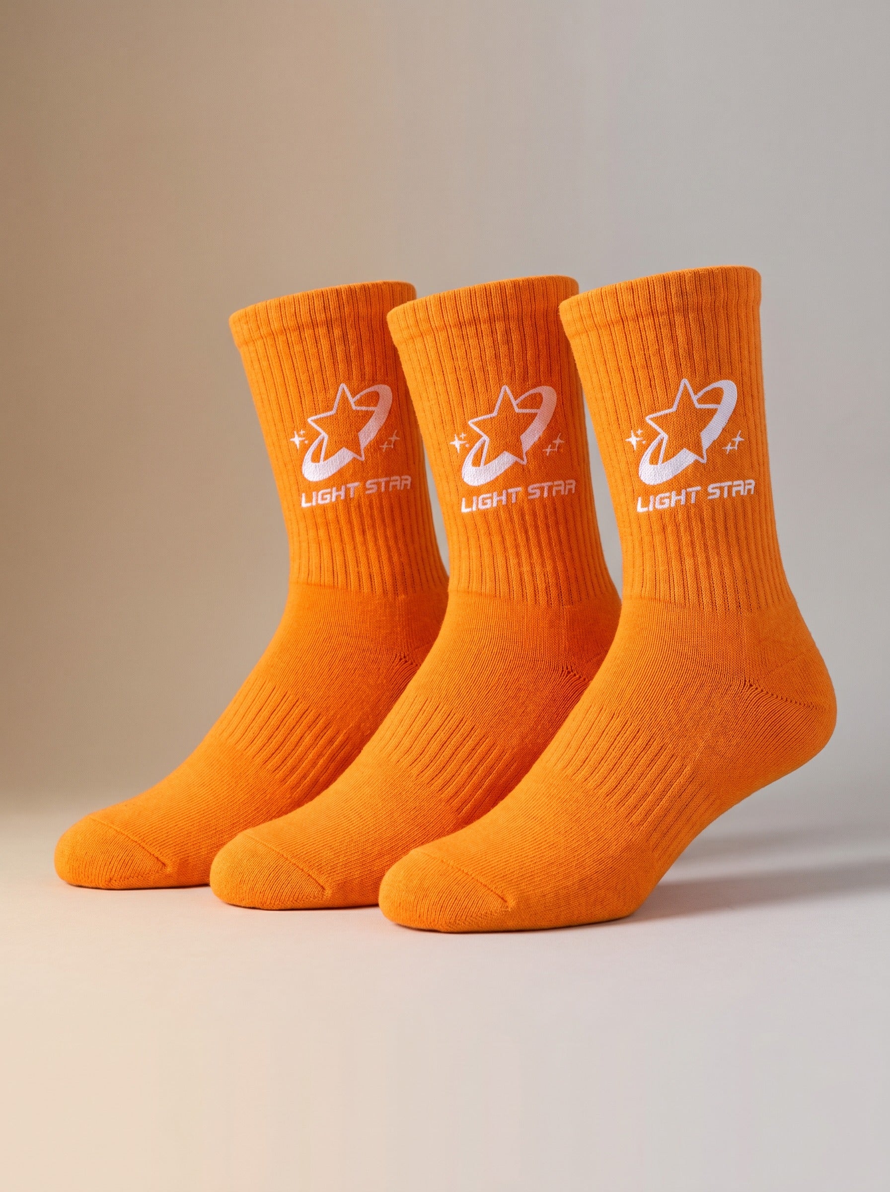 Apex Crew Socks 3-Pack - Tangerine