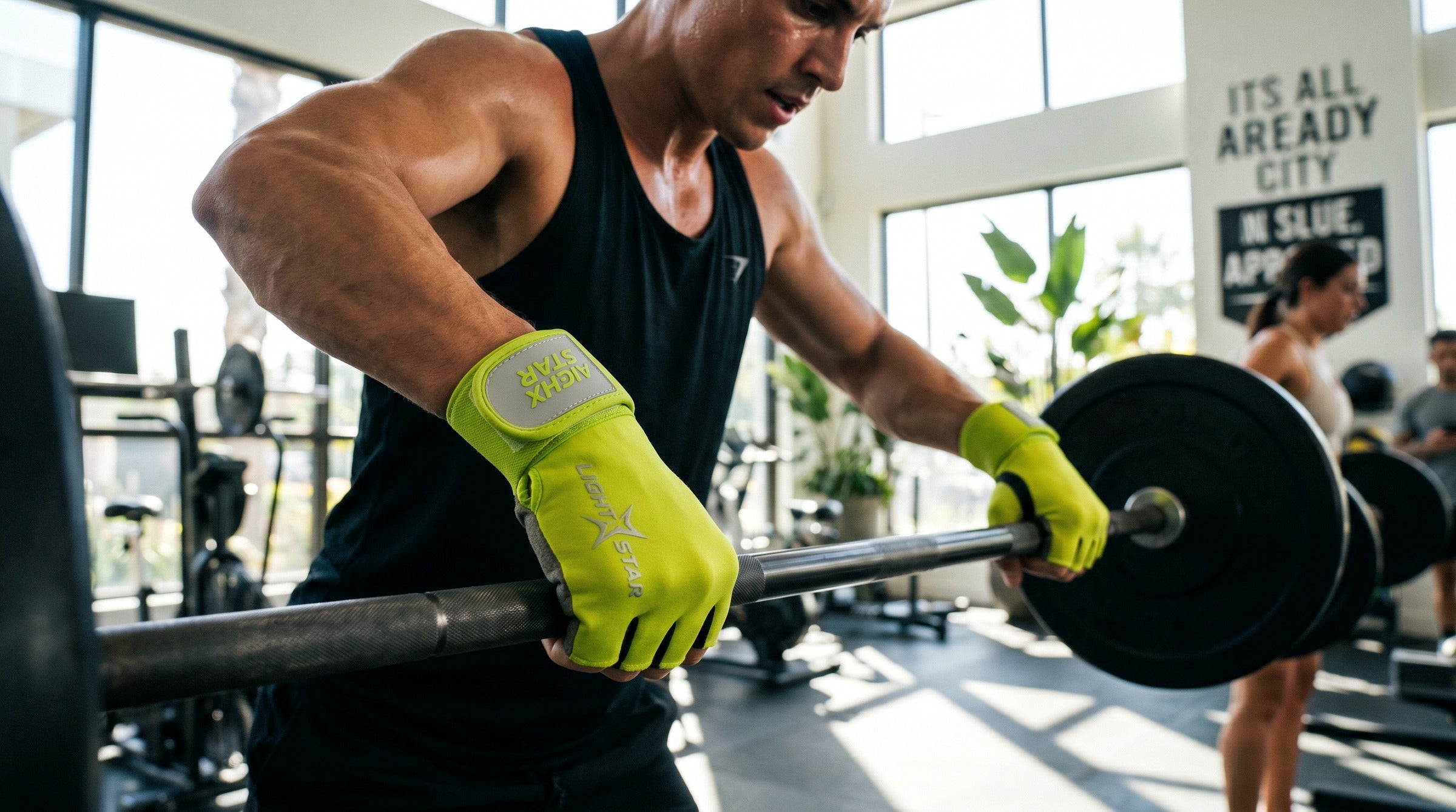 Apex Gym Gloves lifestyle - Acid Green