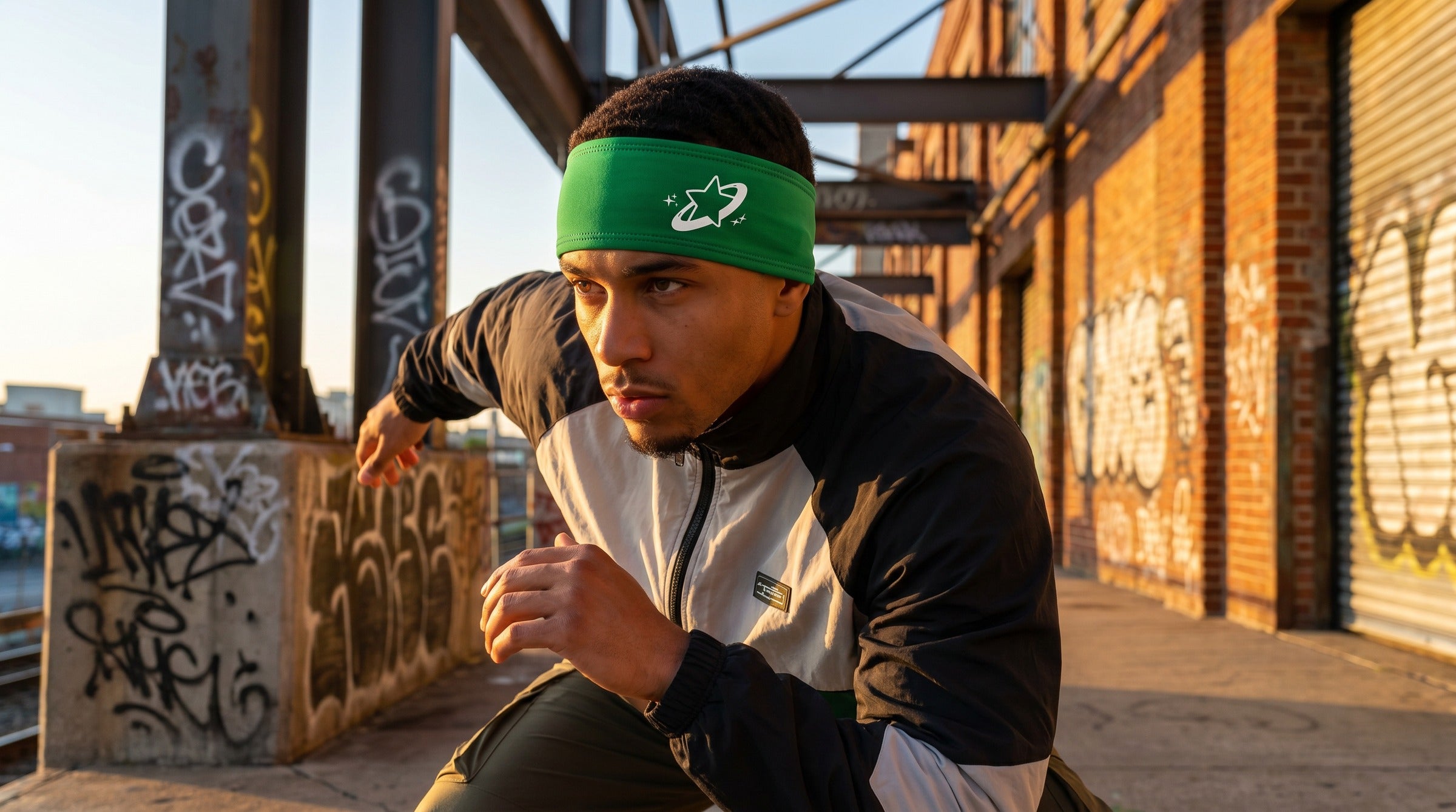 Apex Headband lifestyle - Kelly Green