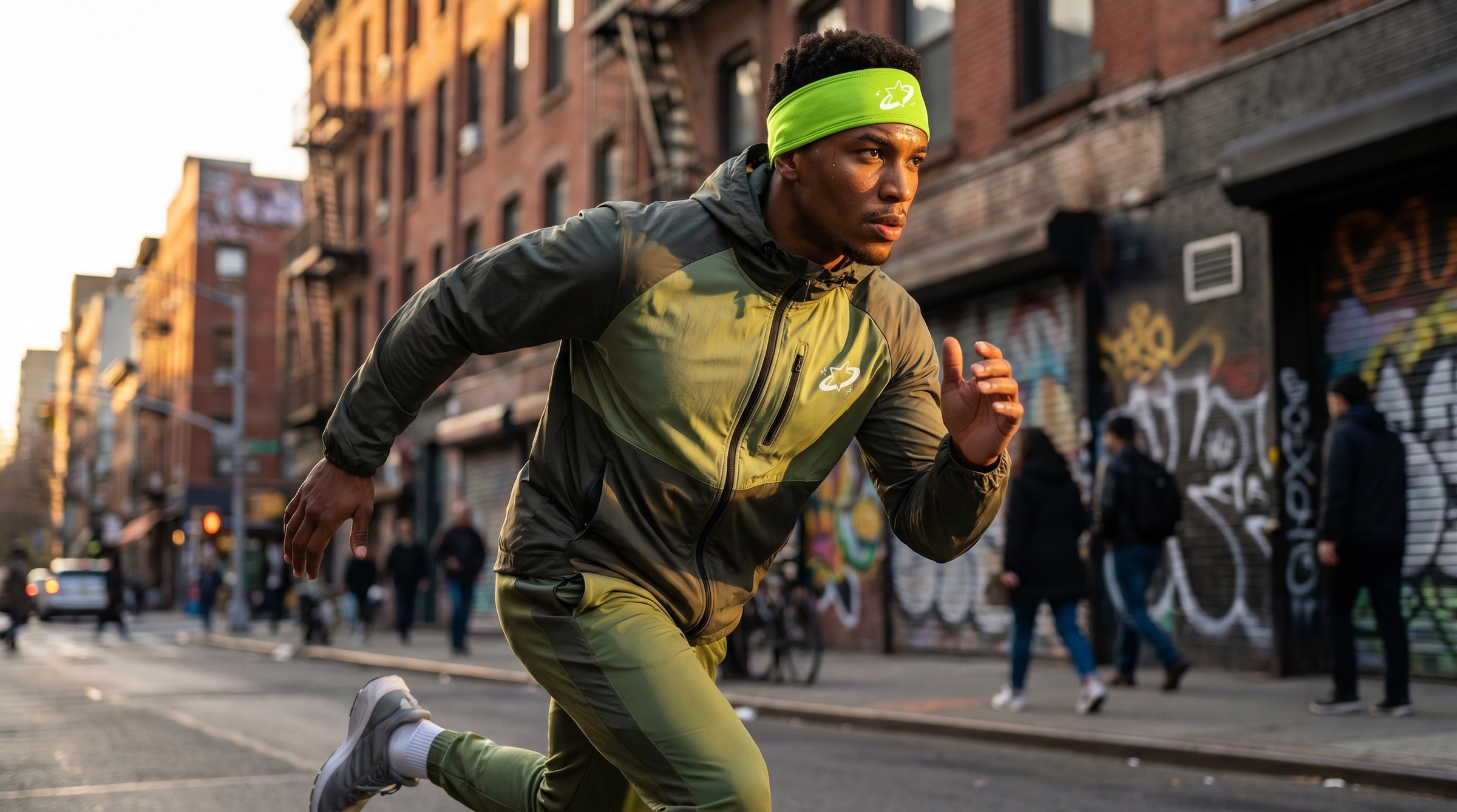 Apex Headband lifestyle - Lime Green
