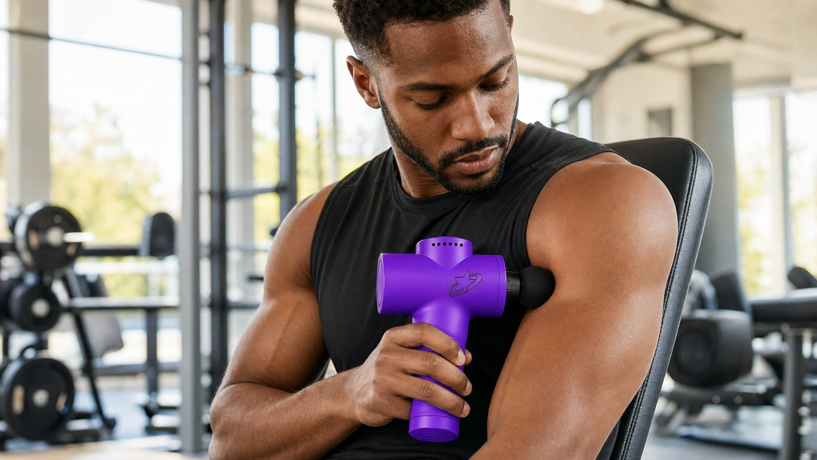 Apex Massage Gun lifestyle - Electric Purple