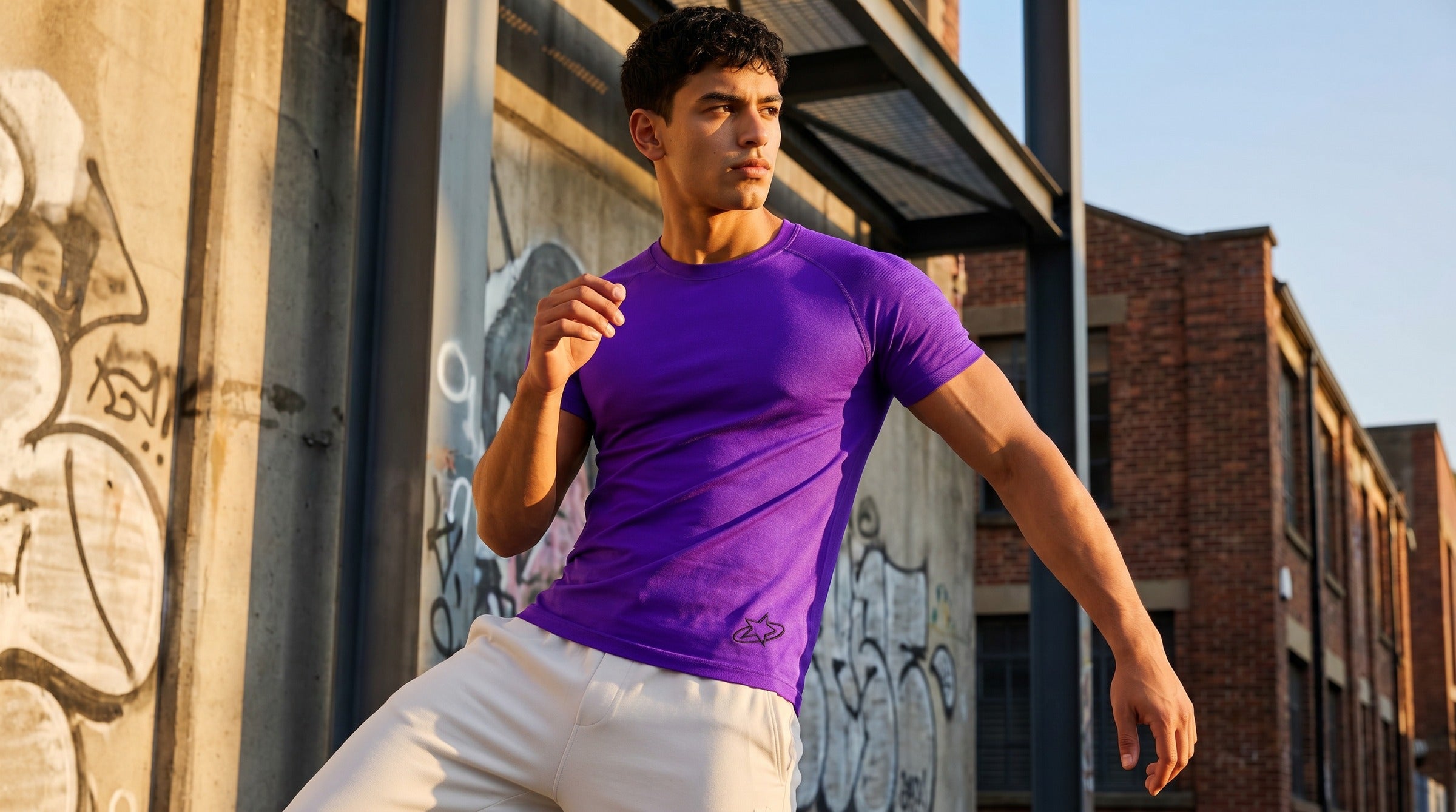 Apex Seamless Tee lifestyle - Electric Purple