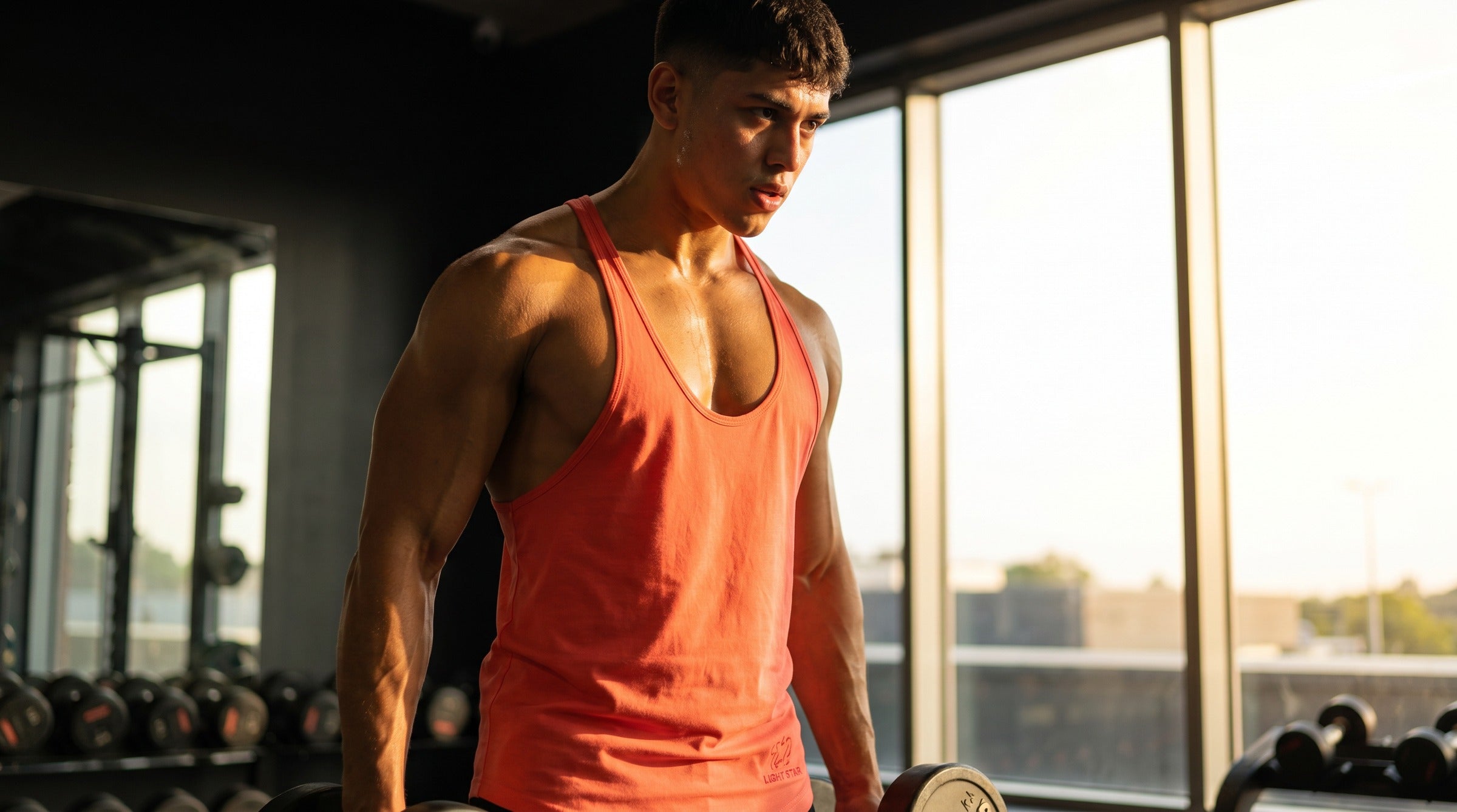Apex Stringer Vest lifestyle - Sunset Coral