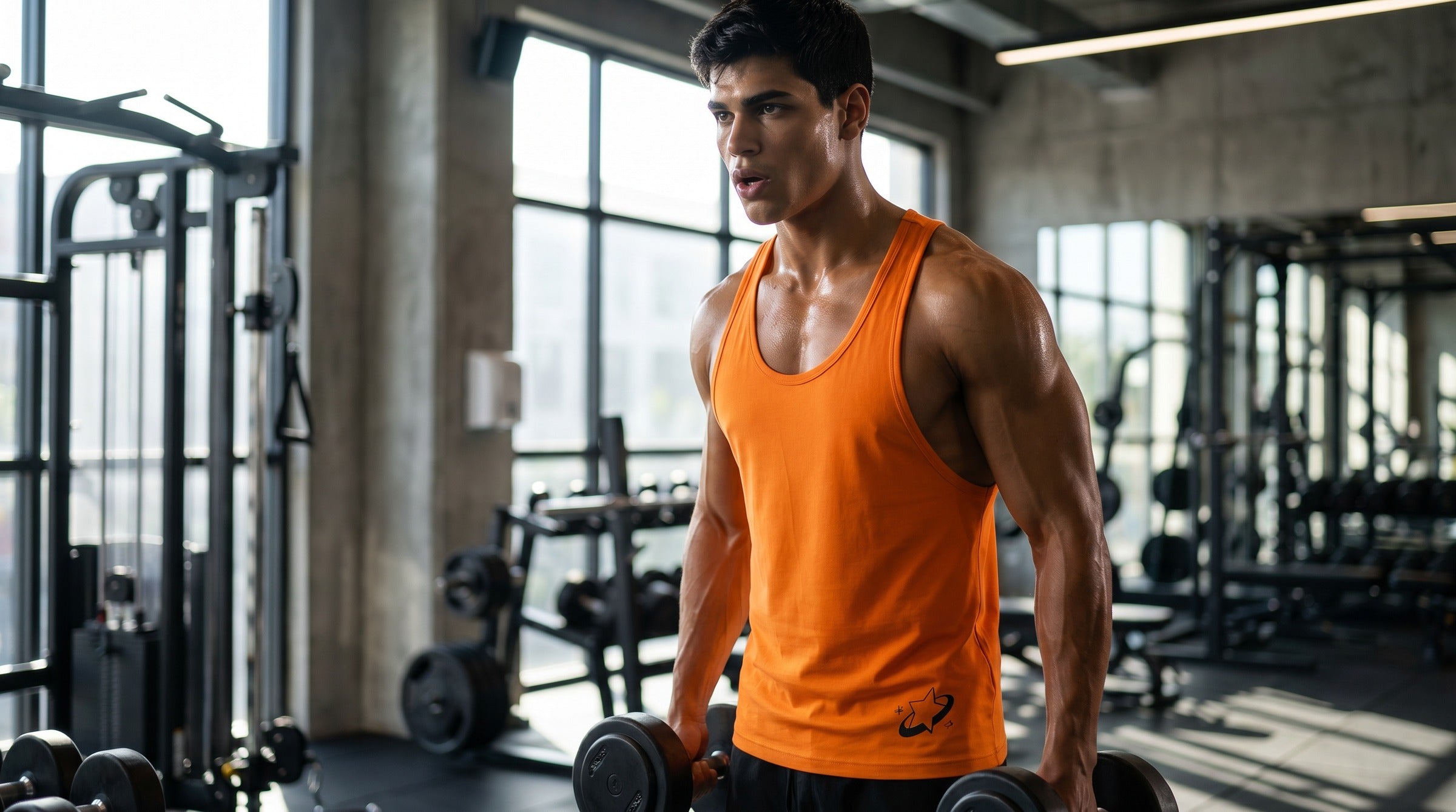 Apex Tank Top lifestyle - Tangerine
