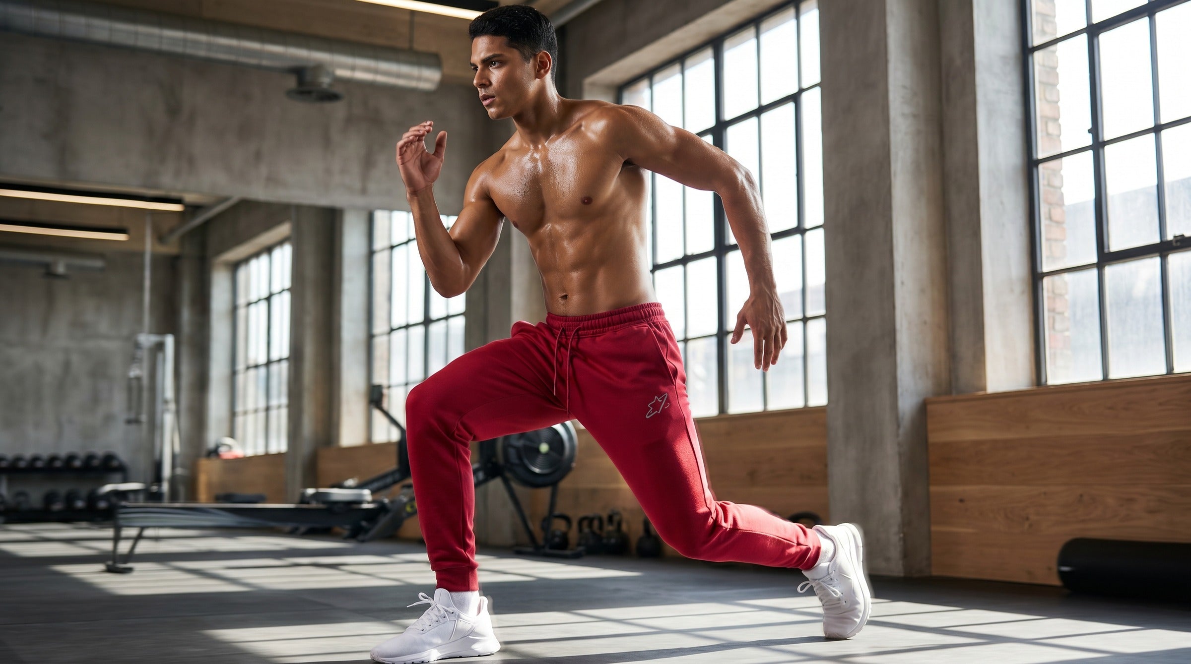 Apex Tapered Joggers lifestyle - Crimson