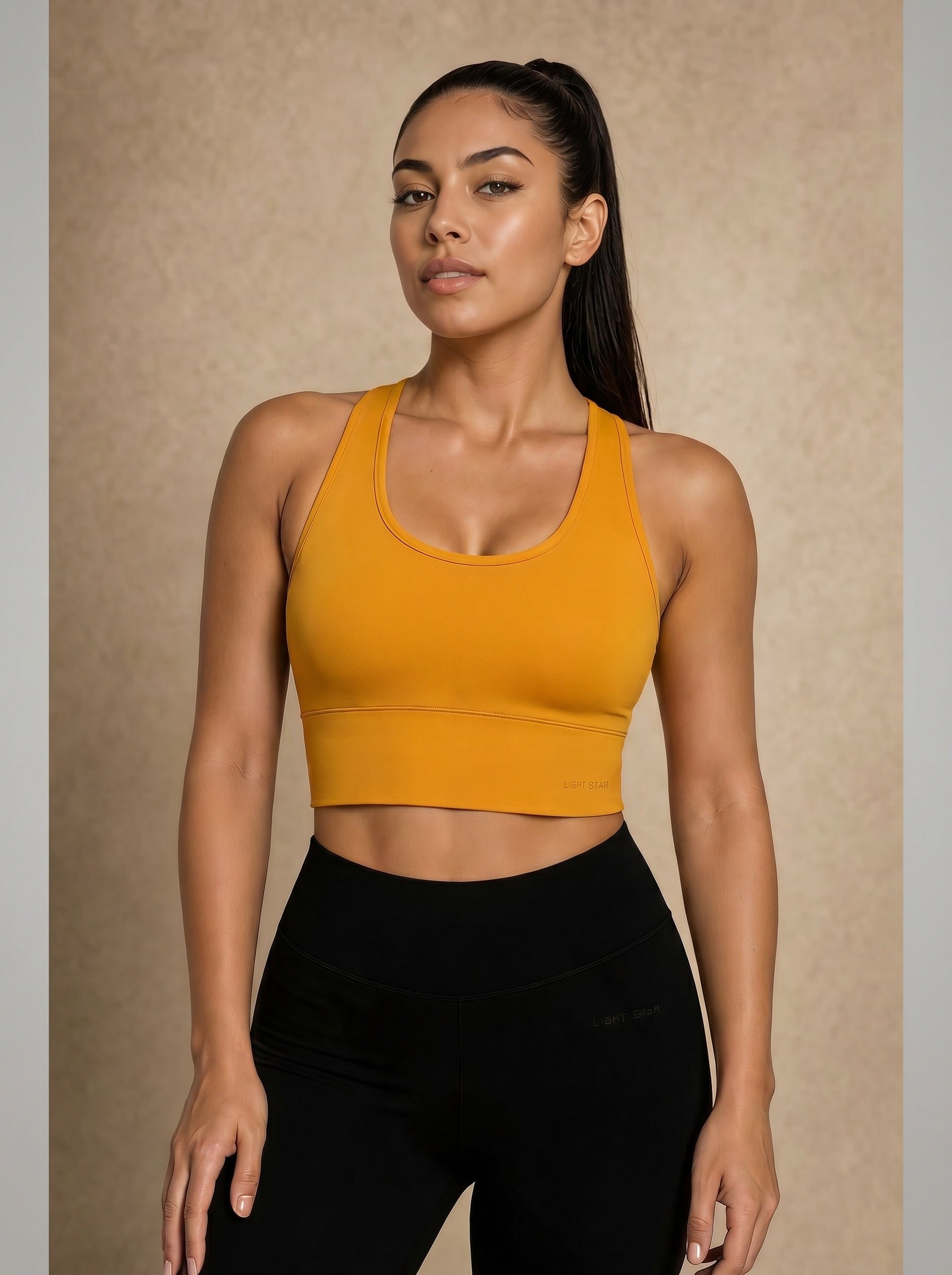 Aurora Longline Bra - Amber Gold