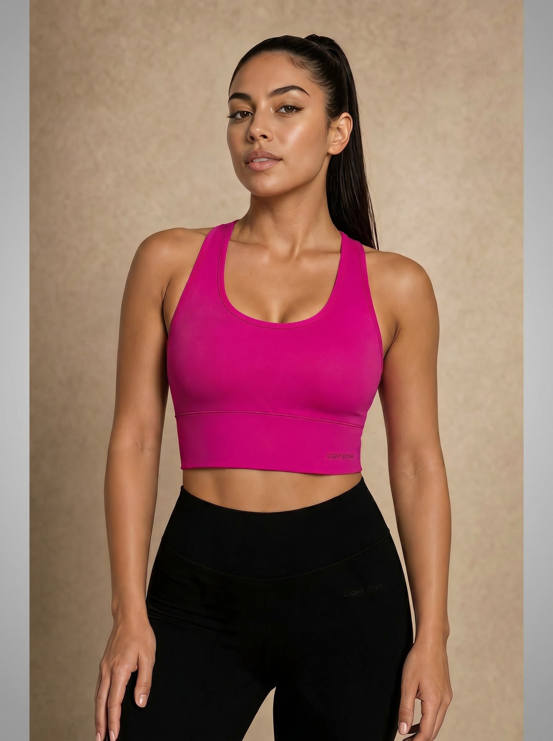Aurora Longline Bra - Hot Magenta