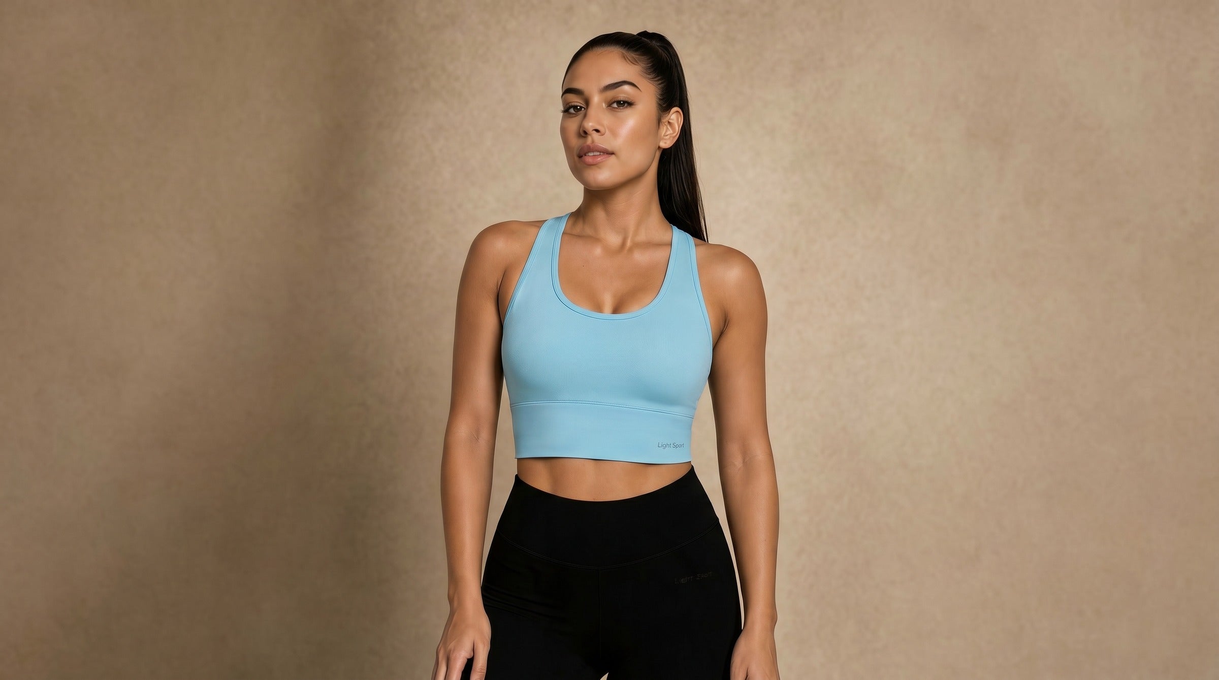 Aurora Longline Bra lifestyle - Ice Blue