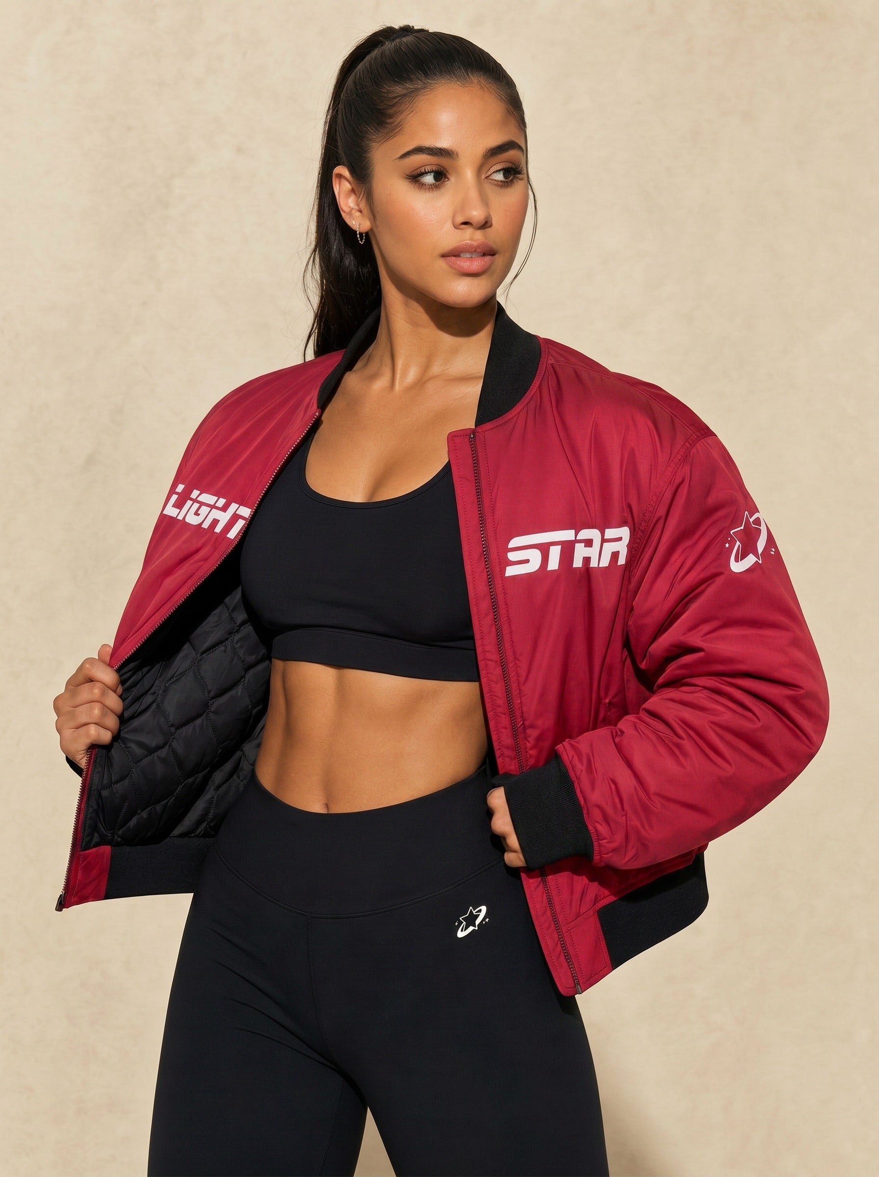 Comet Bomber Jacket - Crimson