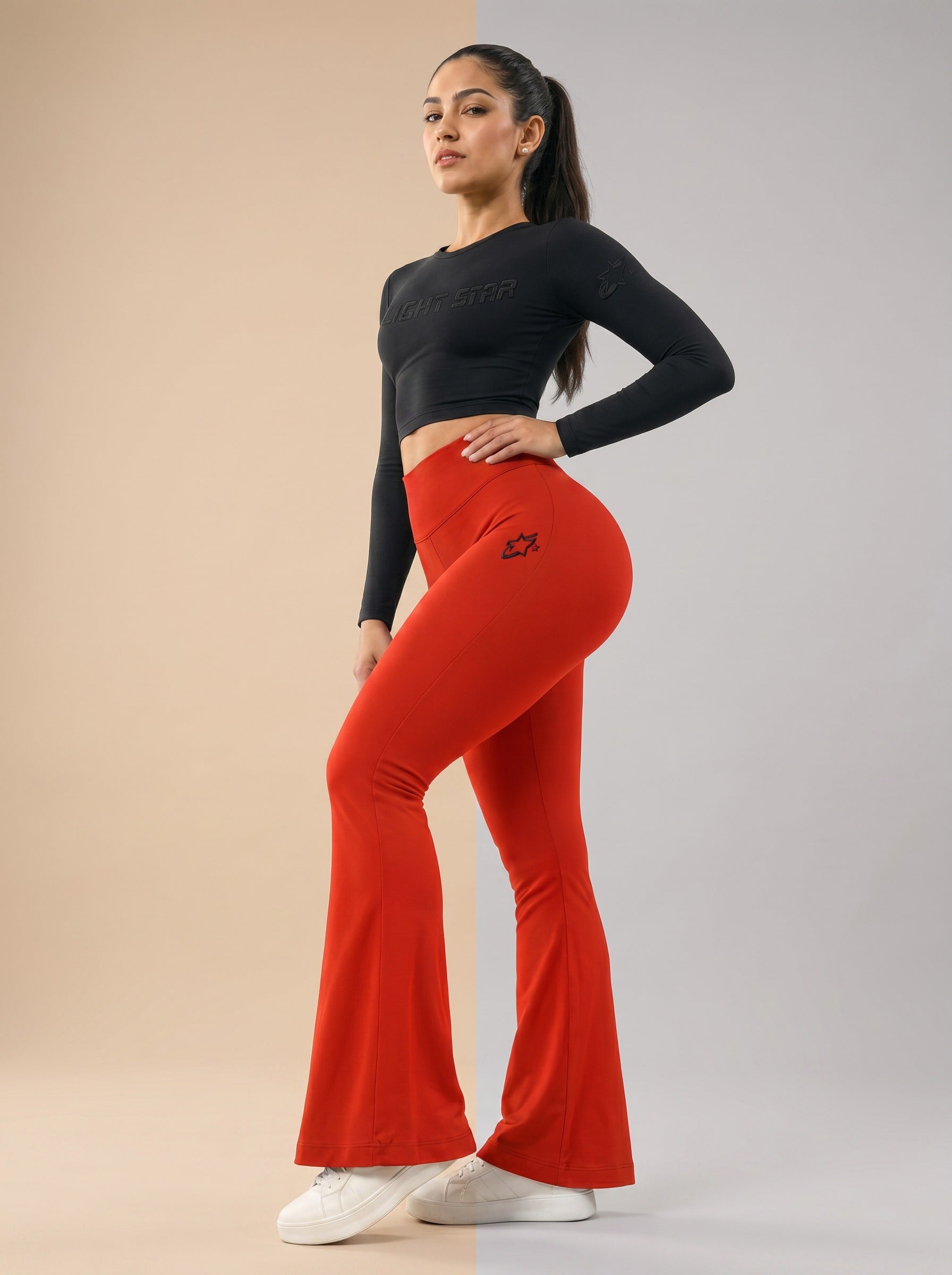 Comet Flare Leggings - Flame Red