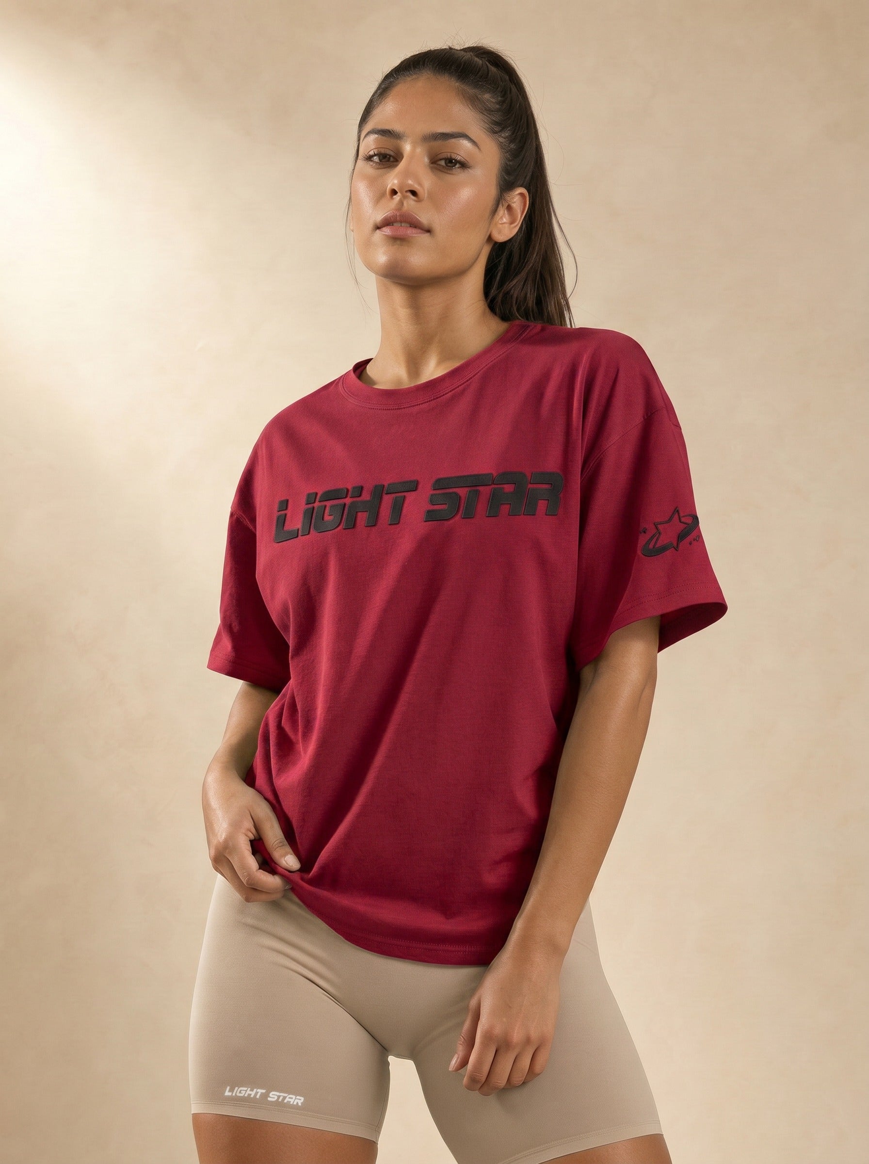 Cosmos Oversized Tee - Ruby