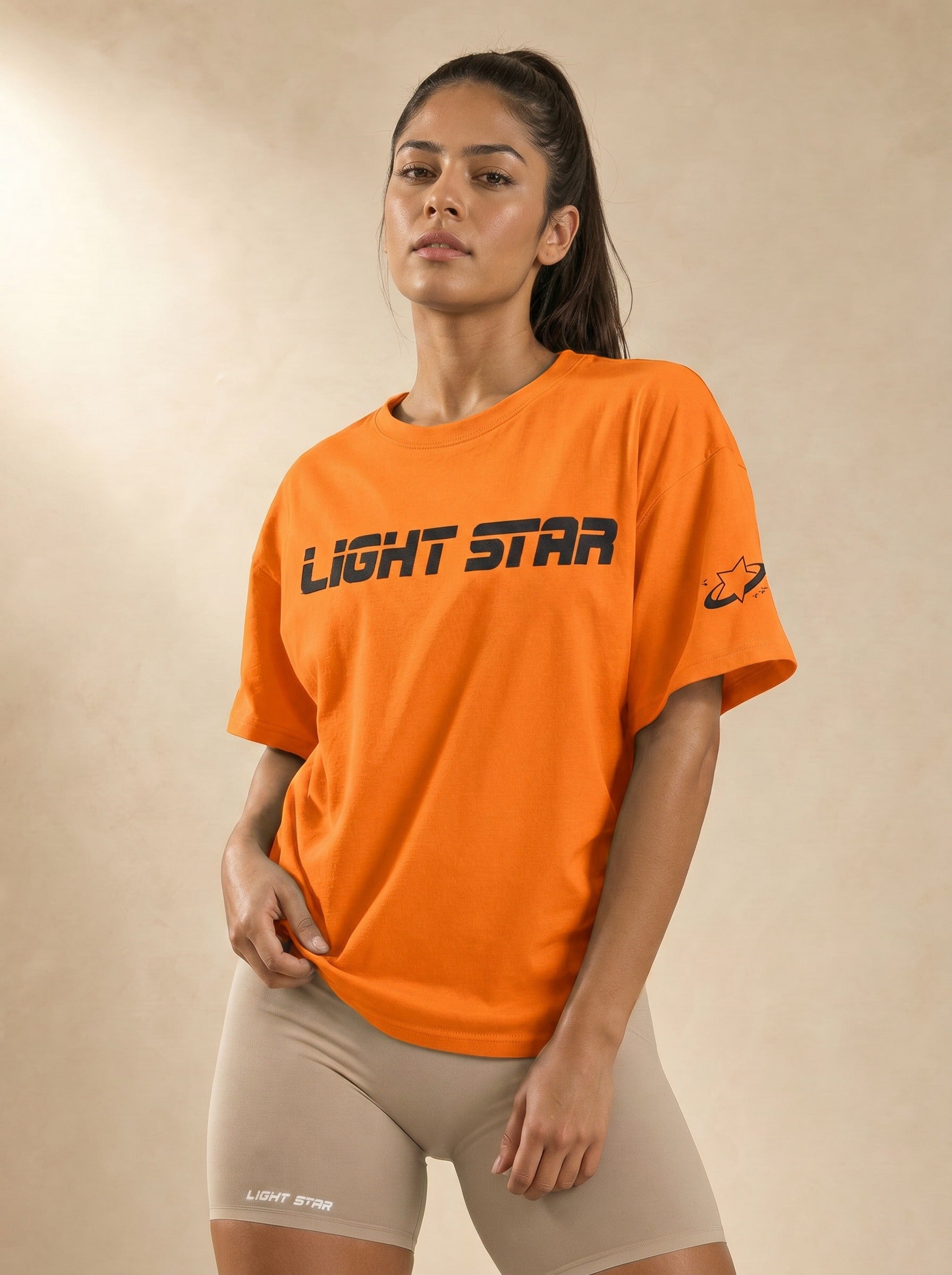 Cosmos Oversized Tee - Tangerine