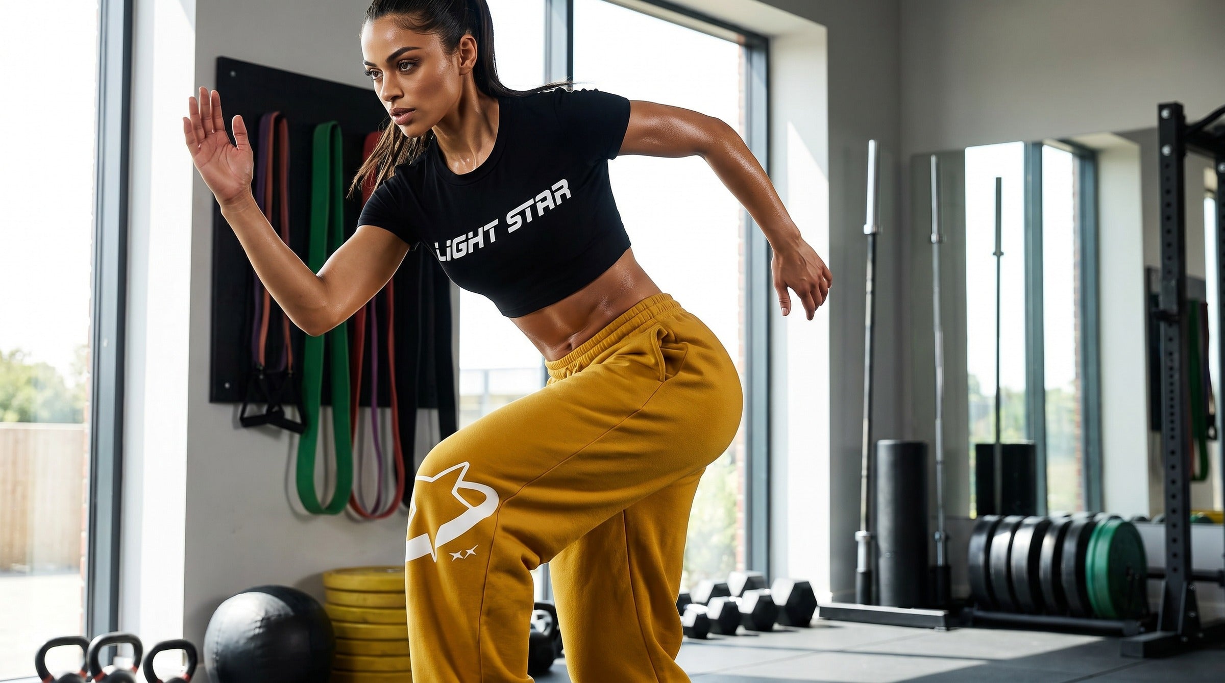 Drift Wide-Leg Sweatpants lifestyle - Mustard Yellow