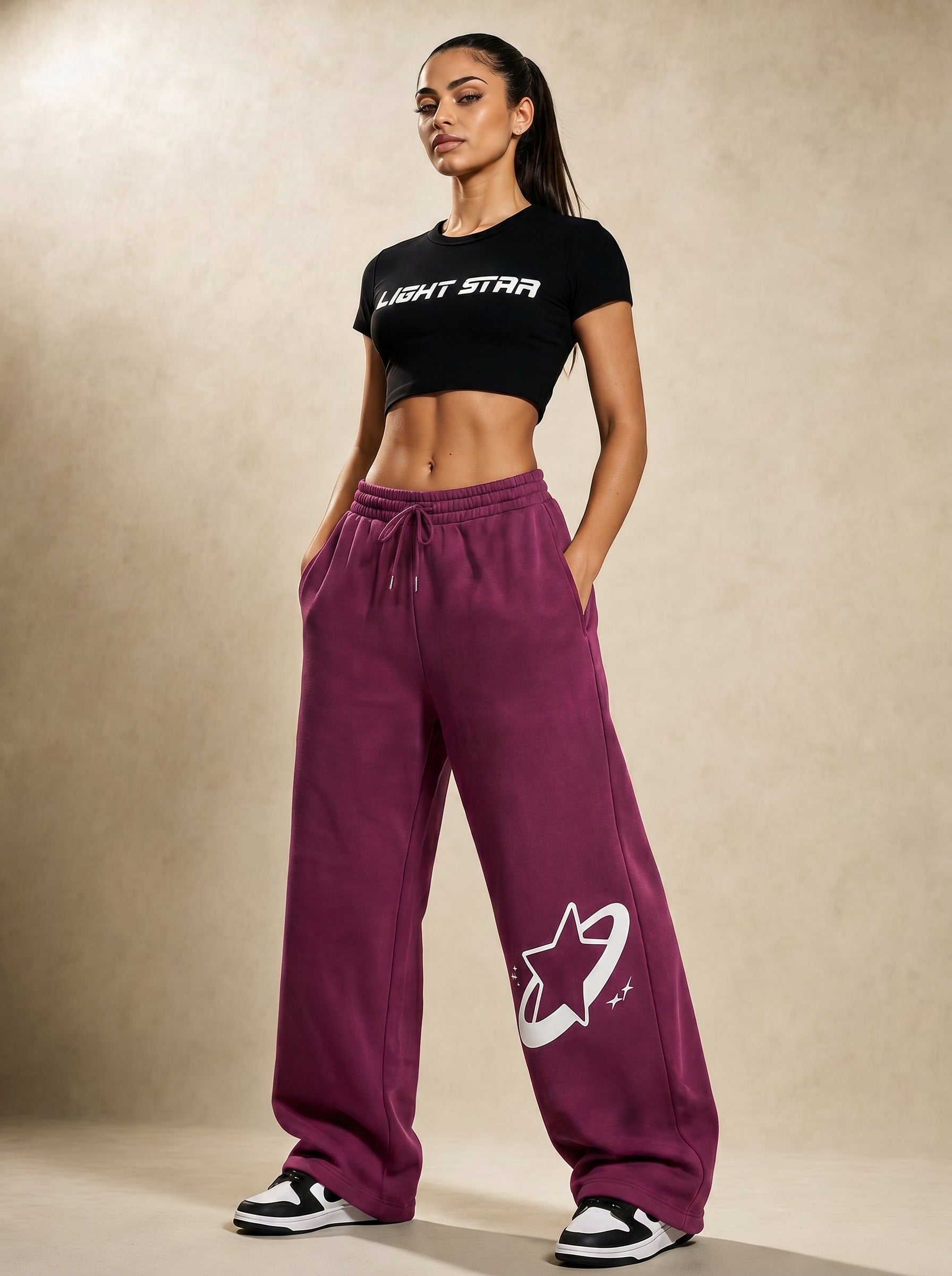Drift Wide-Leg Sweatpants - Plum Violet