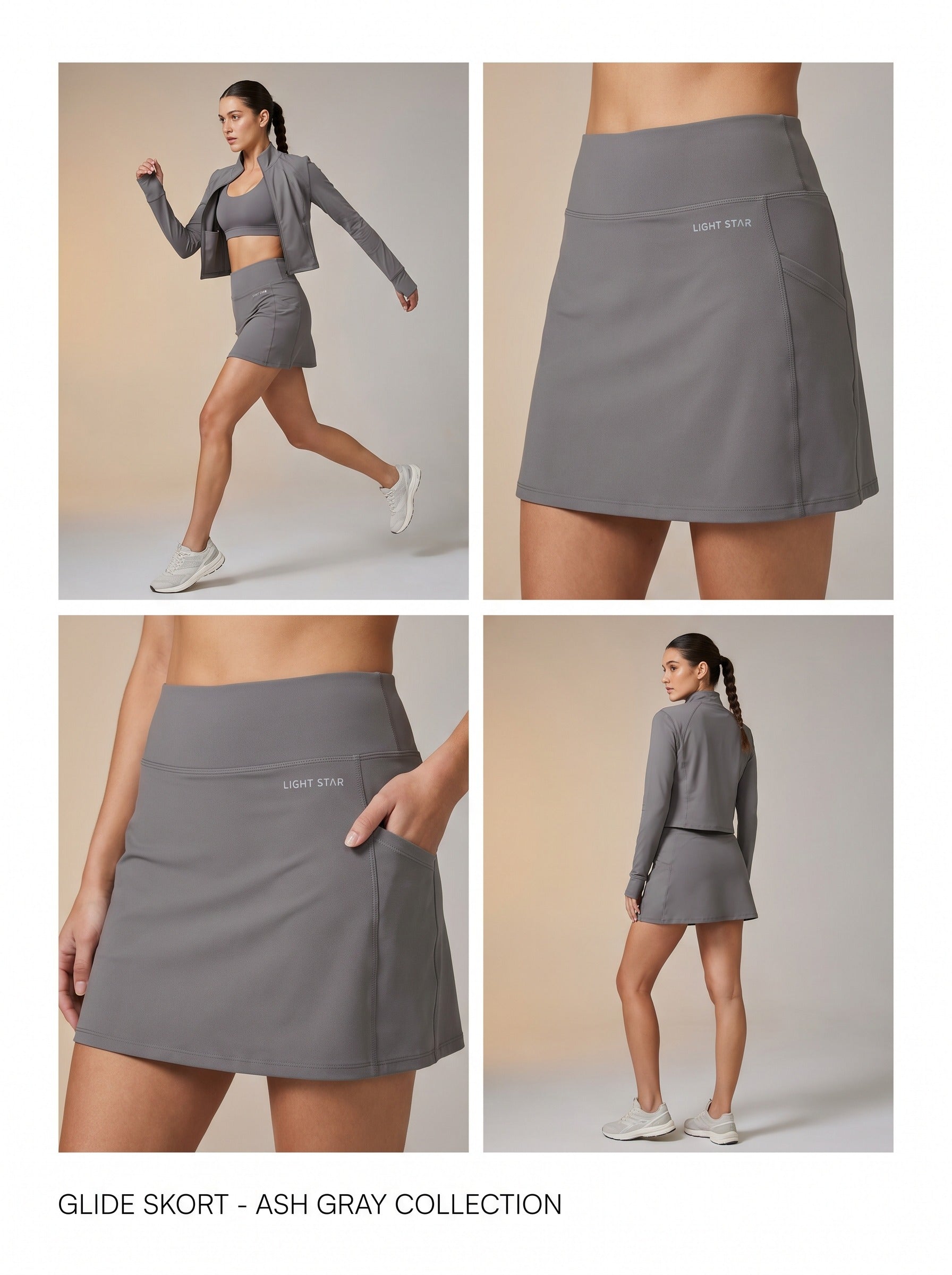 Glide Skort - Ash Gray