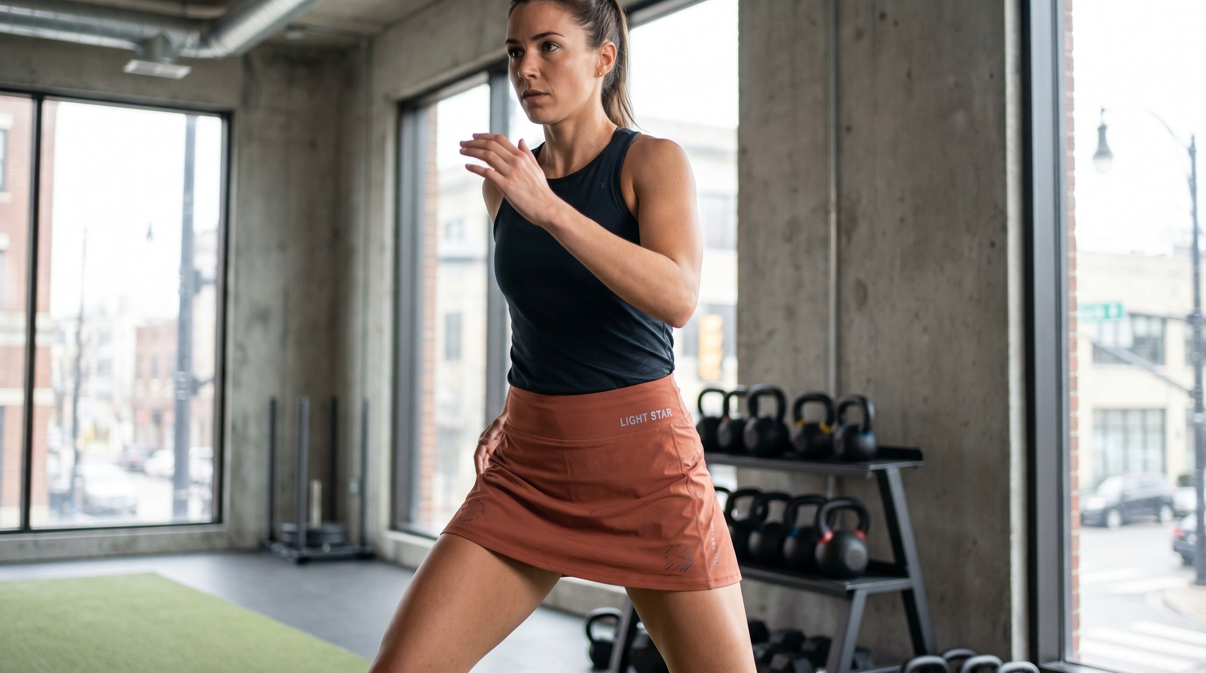Glide Skort lifestyle - Terracotta