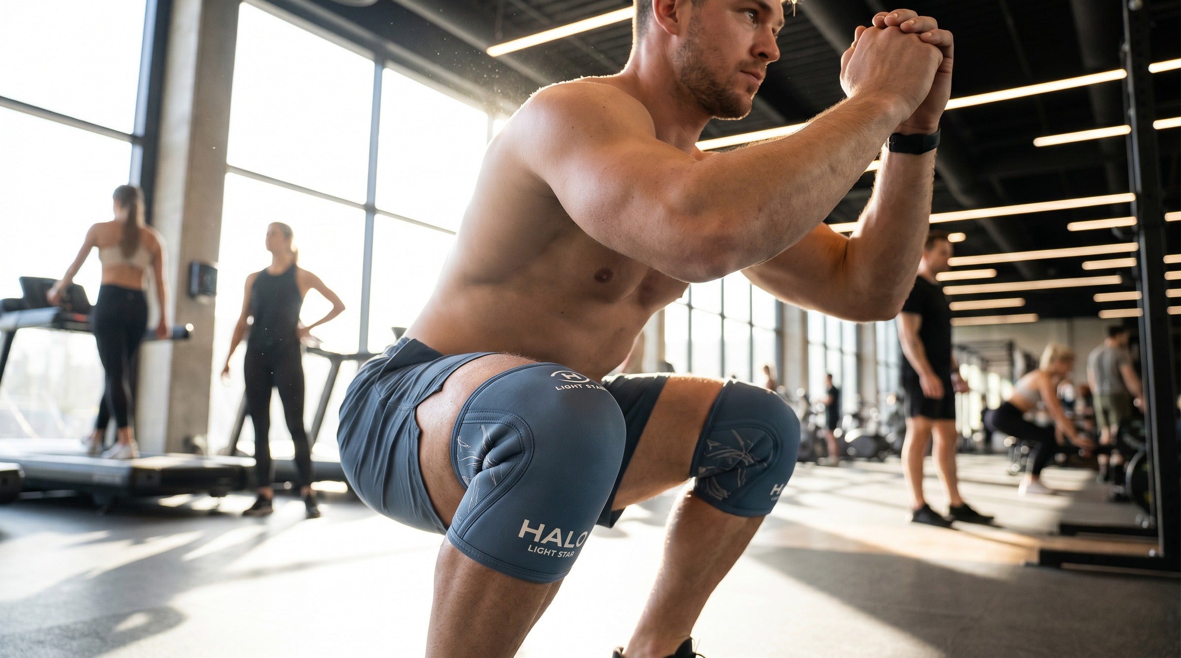 Halo Knee Sleeves lifestyle - Steel Blue