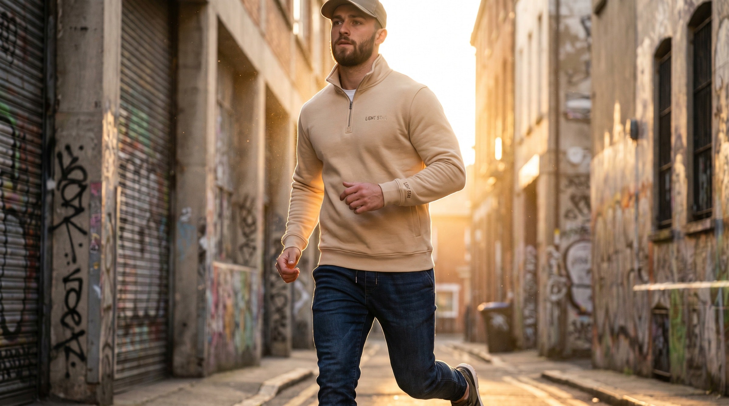 Halo Quarter-Zip lifestyle - Biscuit Cream