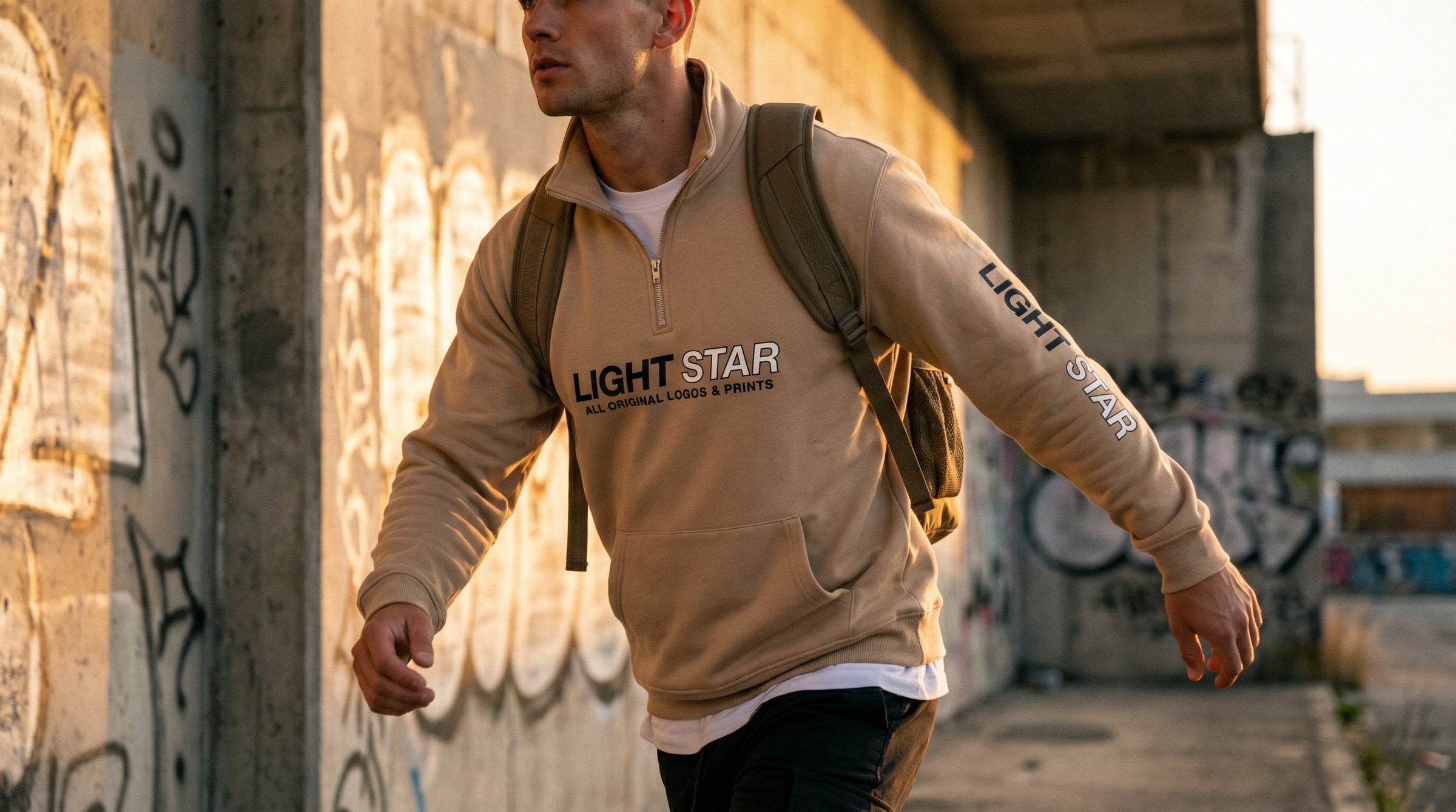 Halo Quarter-Zip lifestyle - Warm Beige