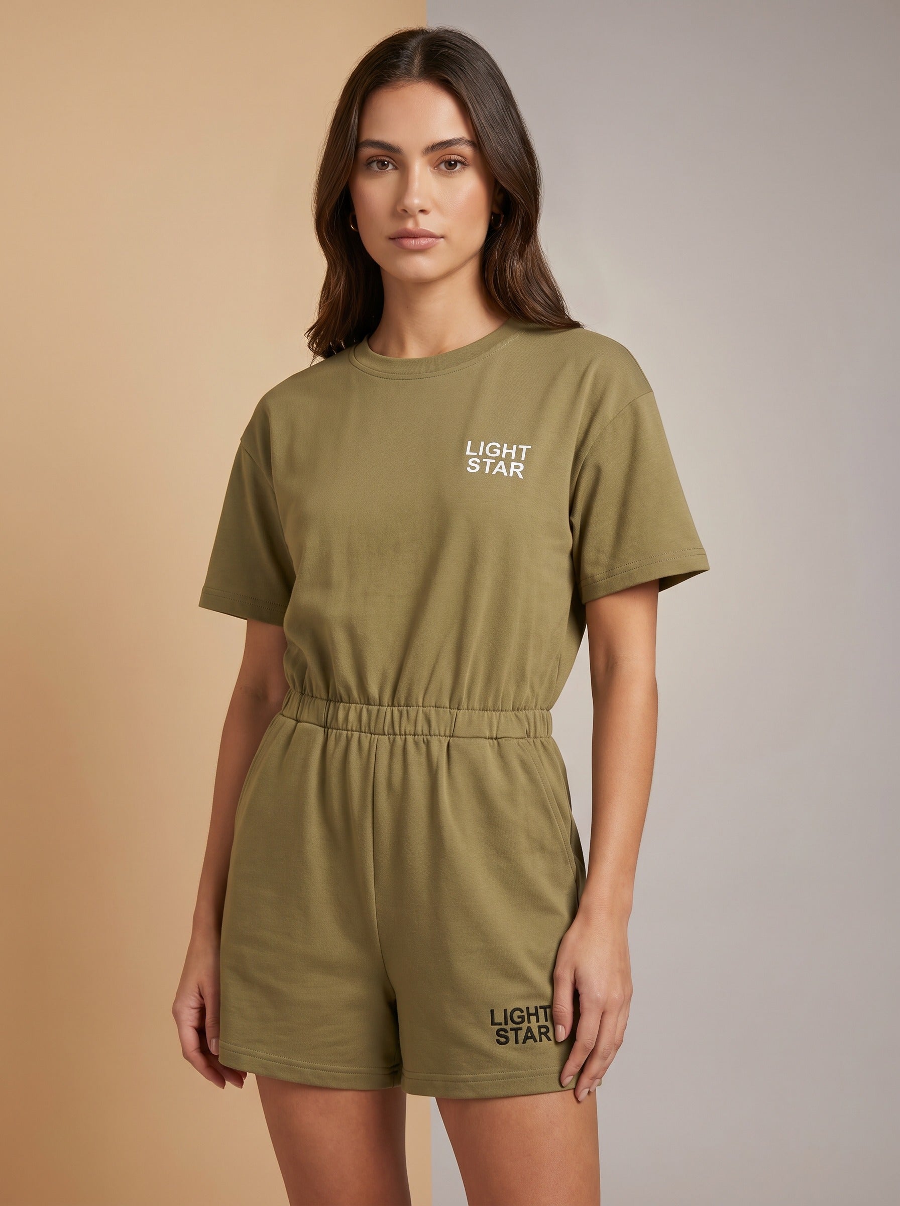 Halo Romper - Khaki Olive