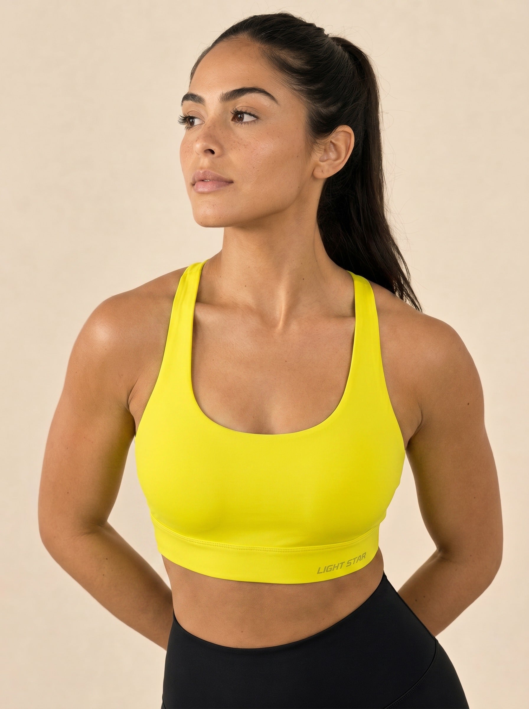 Halo Scoop Sports Bra - Electric Yellow
