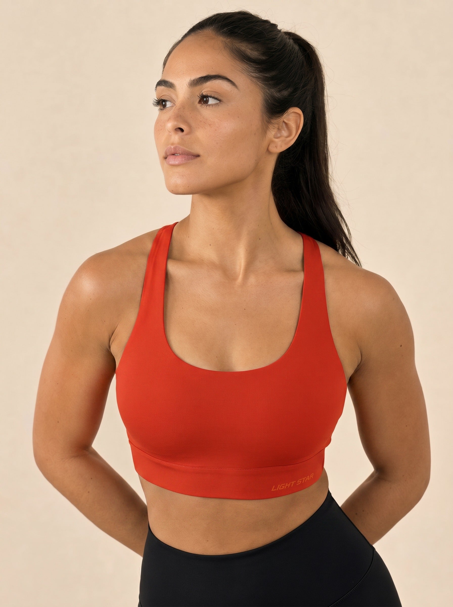 Halo Scoop Sports Bra - Flame Red