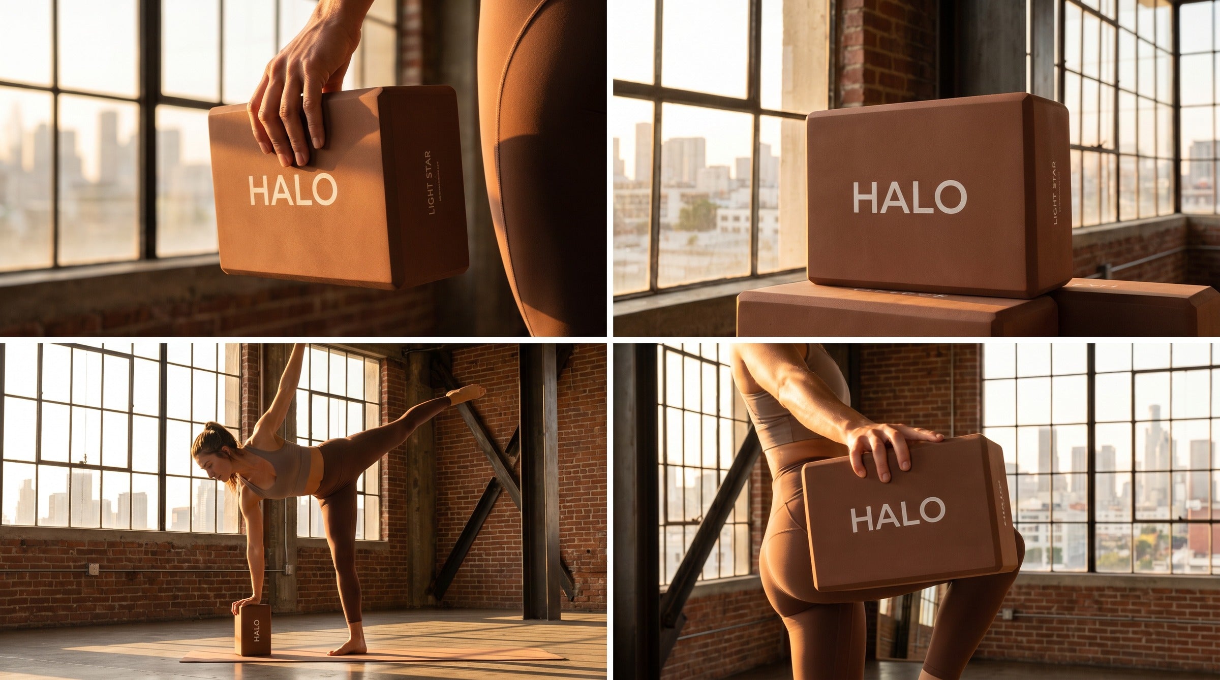 Halo Yoga Block Set lifestyle - Clay Brown