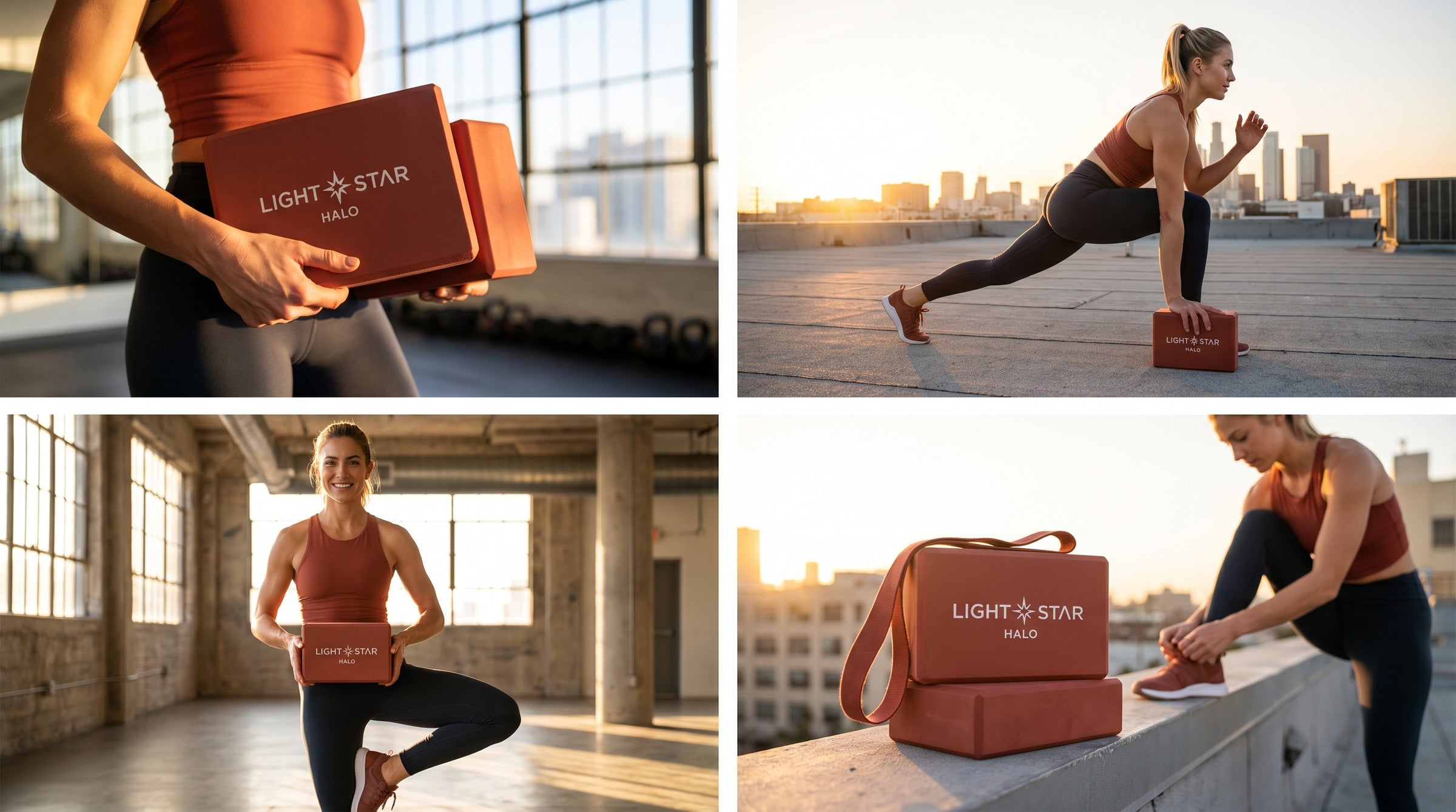 Halo Yoga Block Set lifestyle - Rust Red