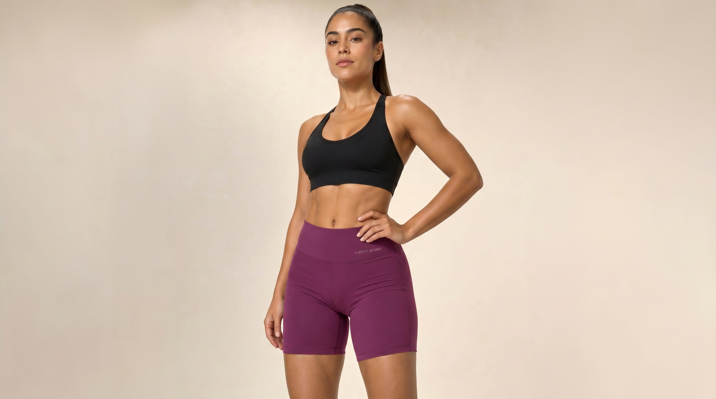 Lunar Biker Short 7" lifestyle - Plum Violet