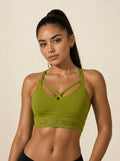 Nebula Strappy Bra - Bright Olive