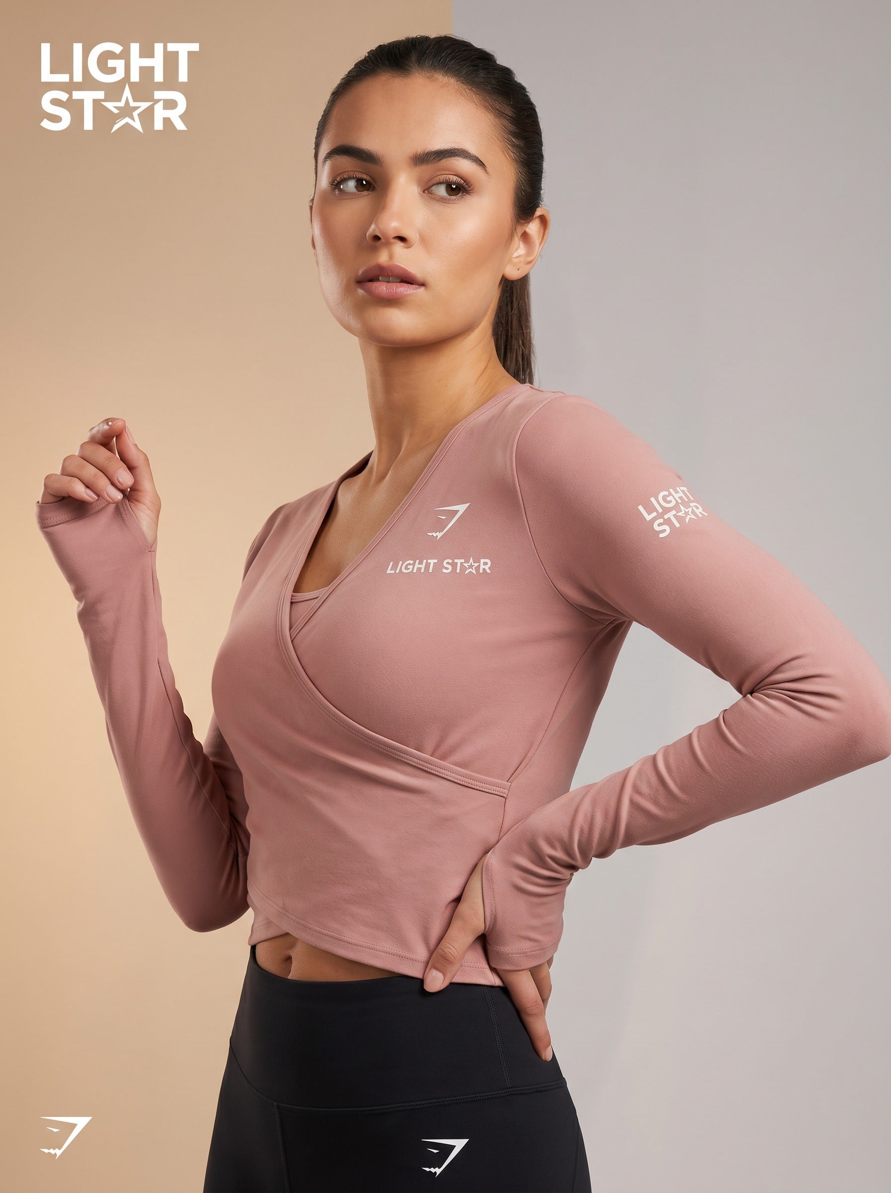 Nimbus Wrap Top - Dusty Pink