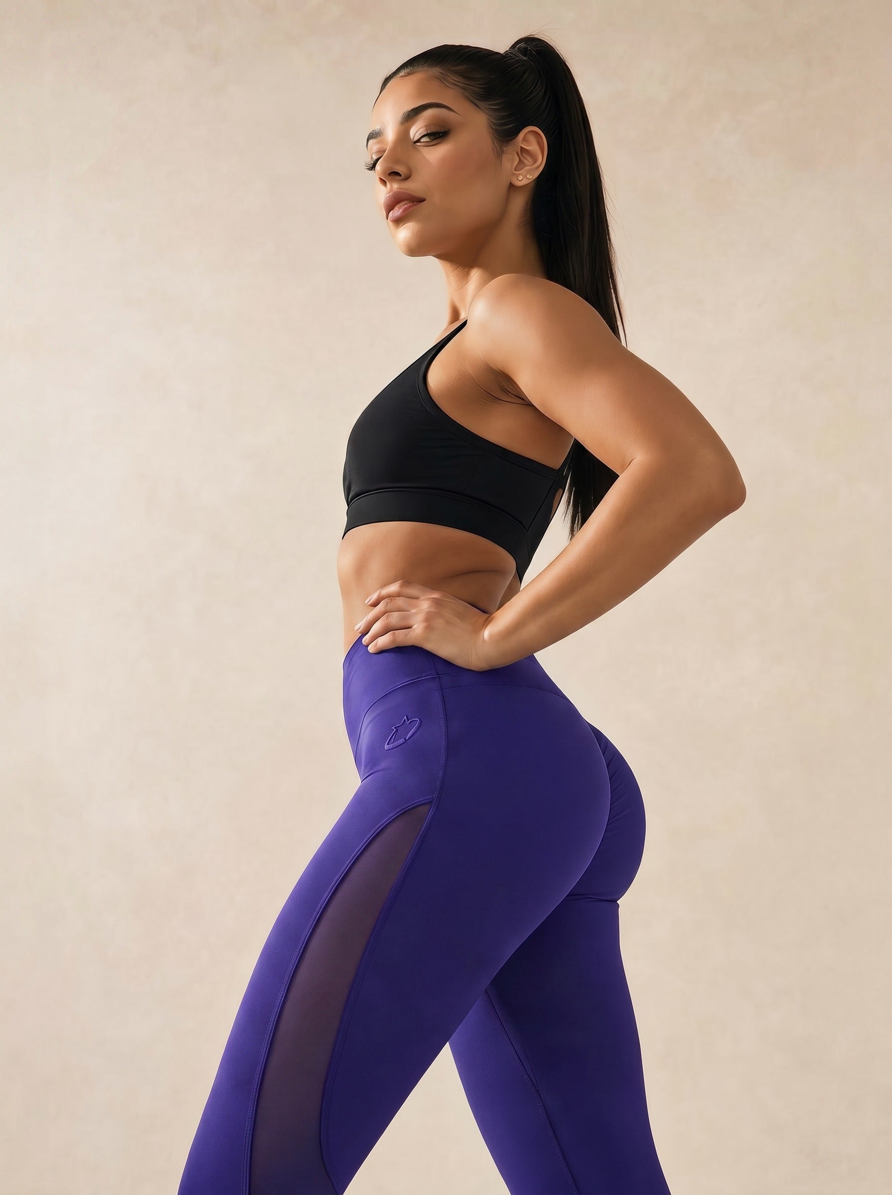 Nova Mesh Leggings - Indigo Violet