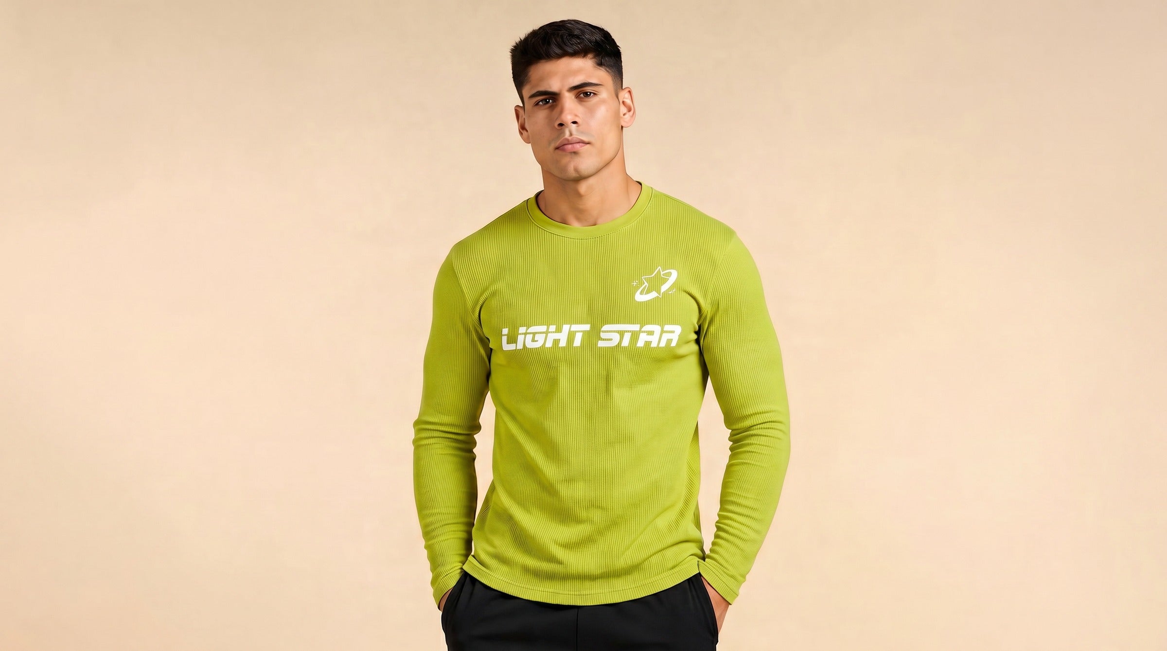 Stellar Beanie Long Sleeve lifestyle - Acid Green