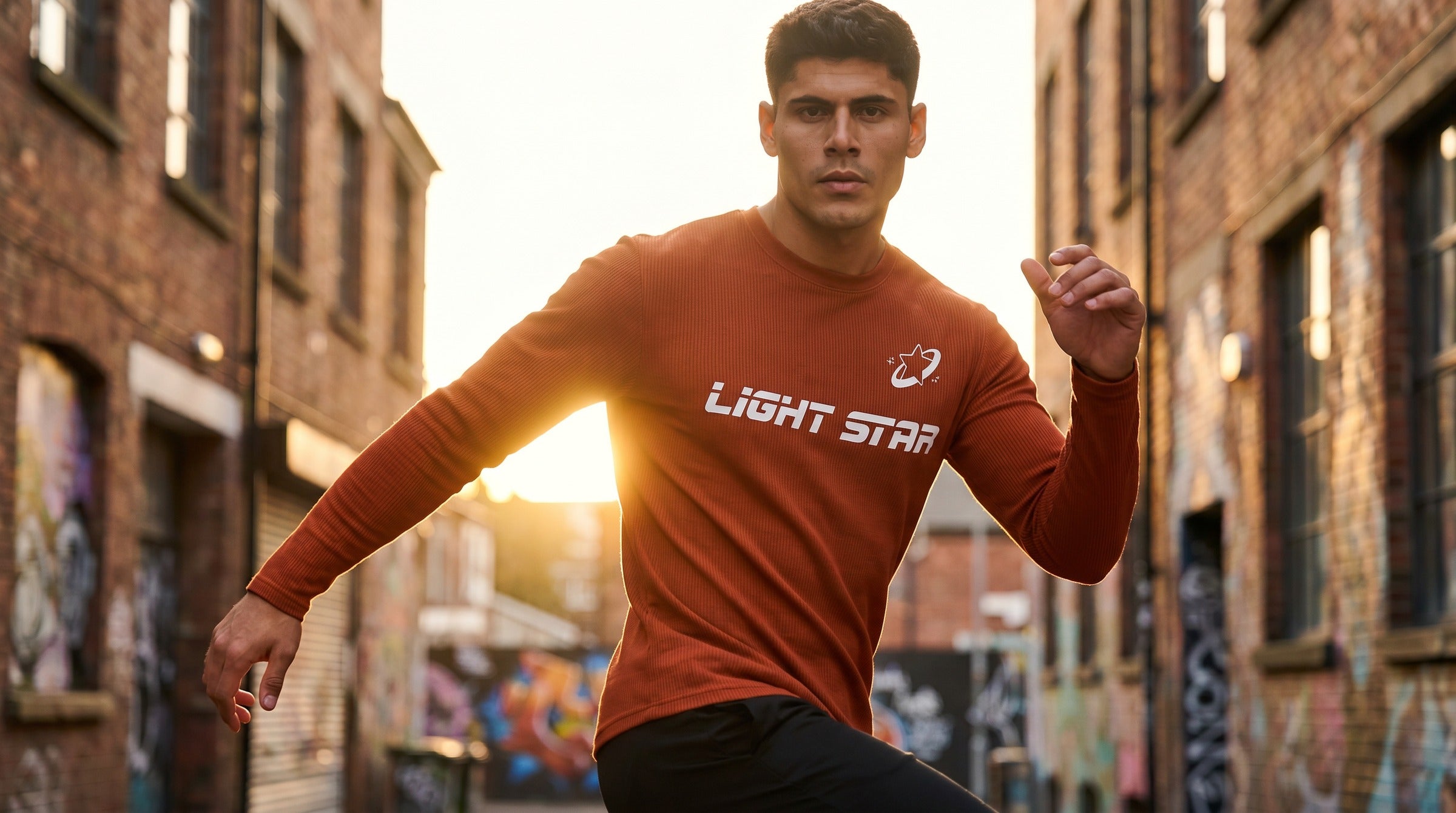 Stellar Beanie Long Sleeve lifestyle - Burnt Sienna