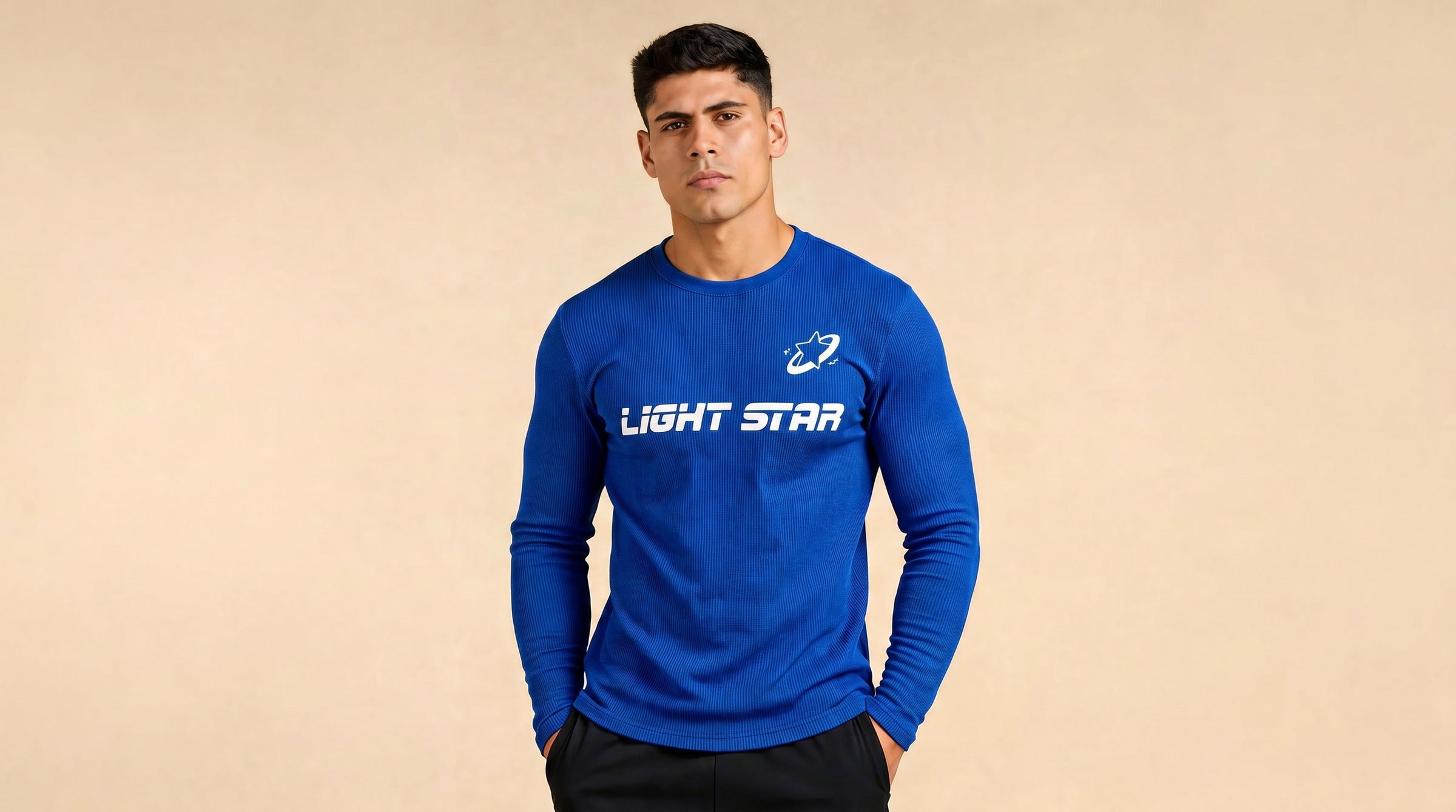 Stellar Beanie Long Sleeve lifestyle - Cobalt Blue