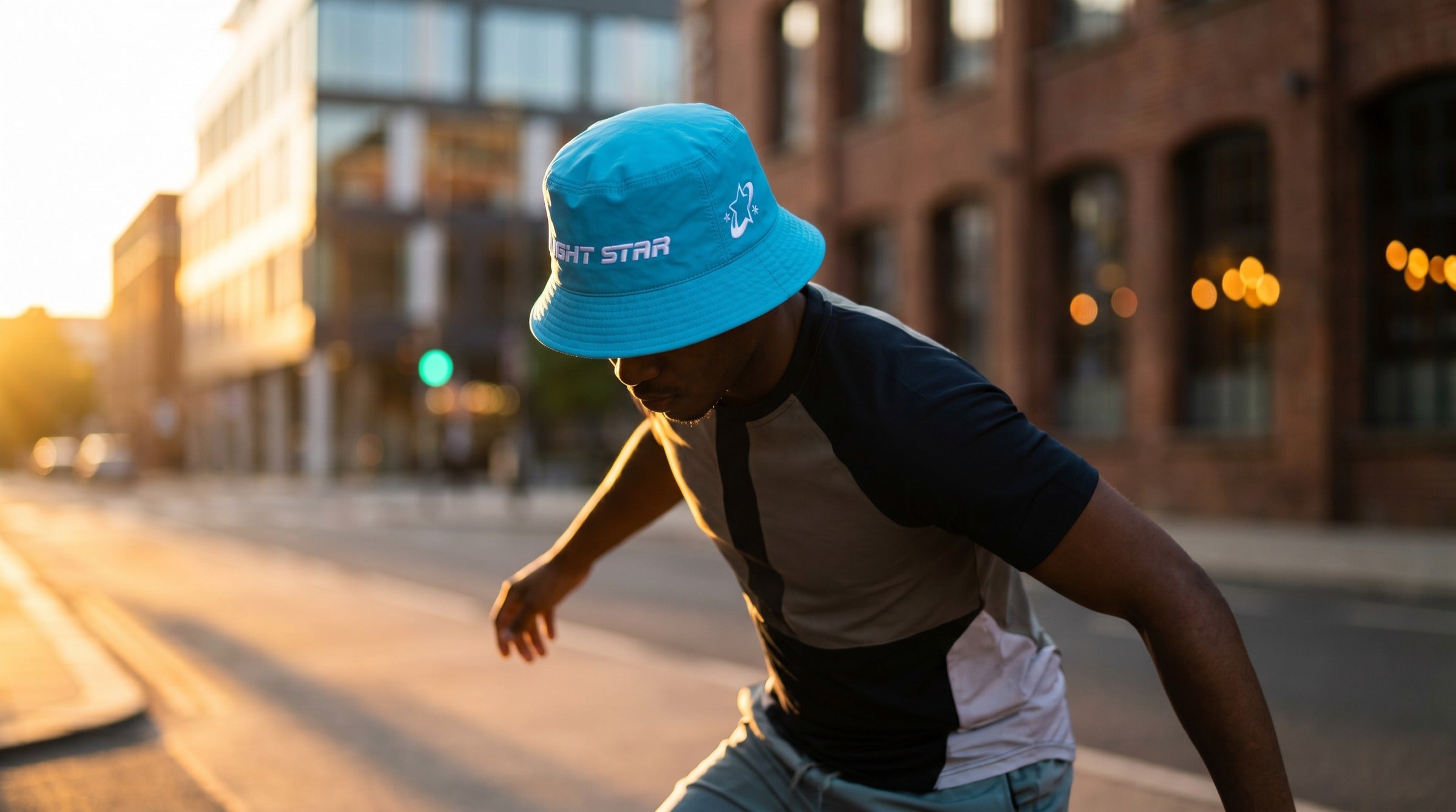 Stellar Bucket Hat lifestyle - Cyan