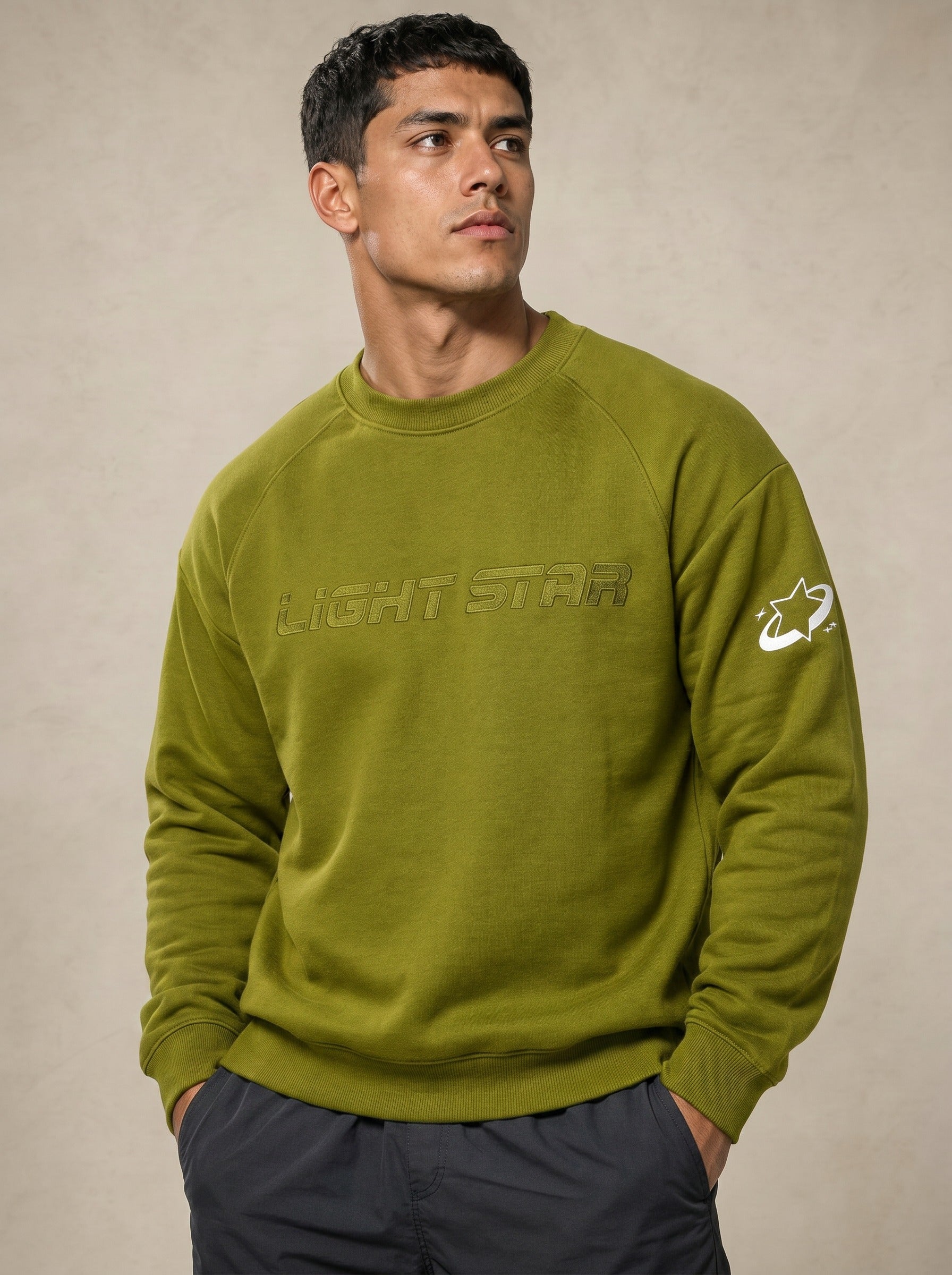 Stellar Crewneck Sweatshirt - Bright Olive