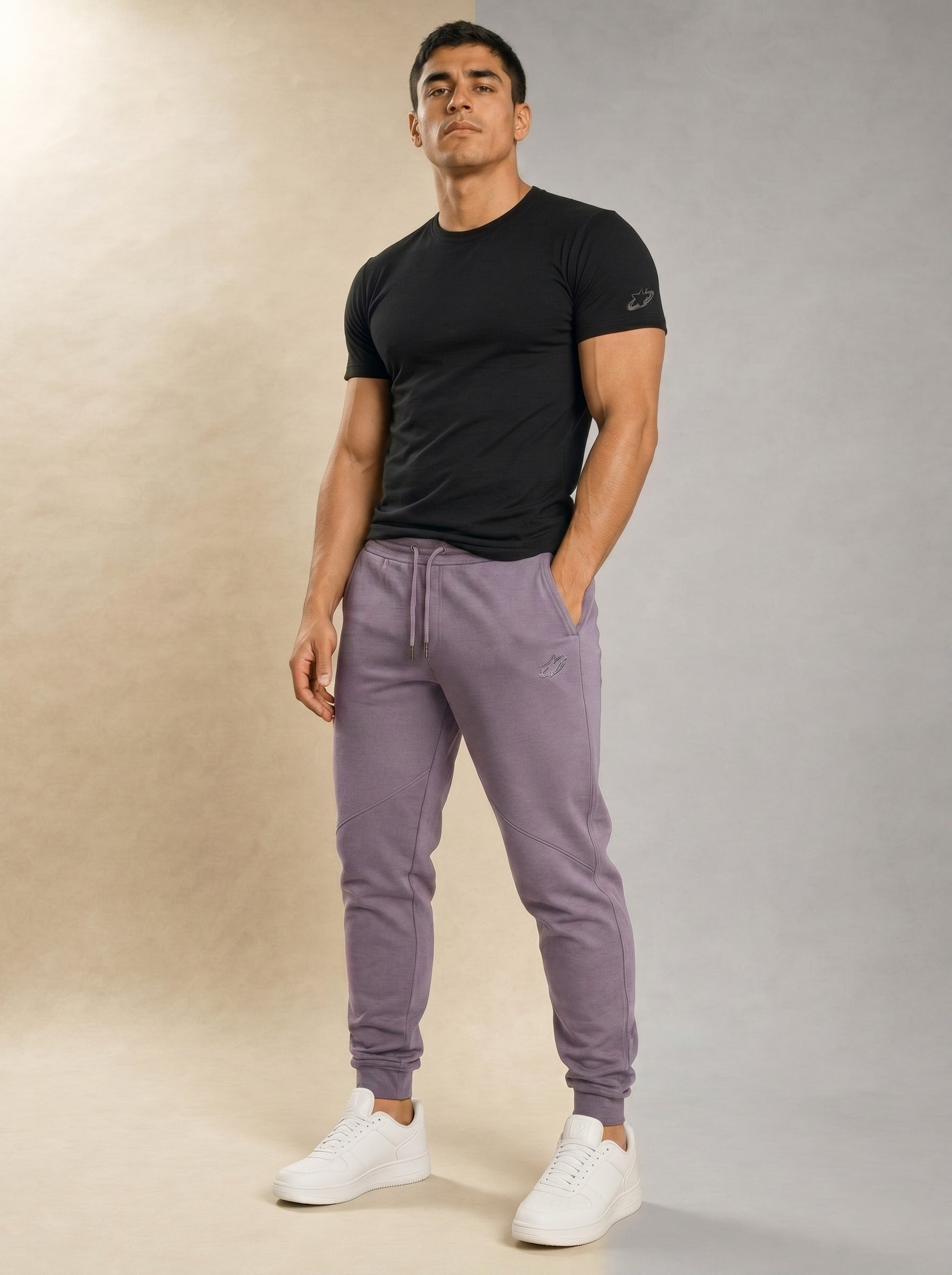 Stellar Denim Joggers - Dusty Lilac