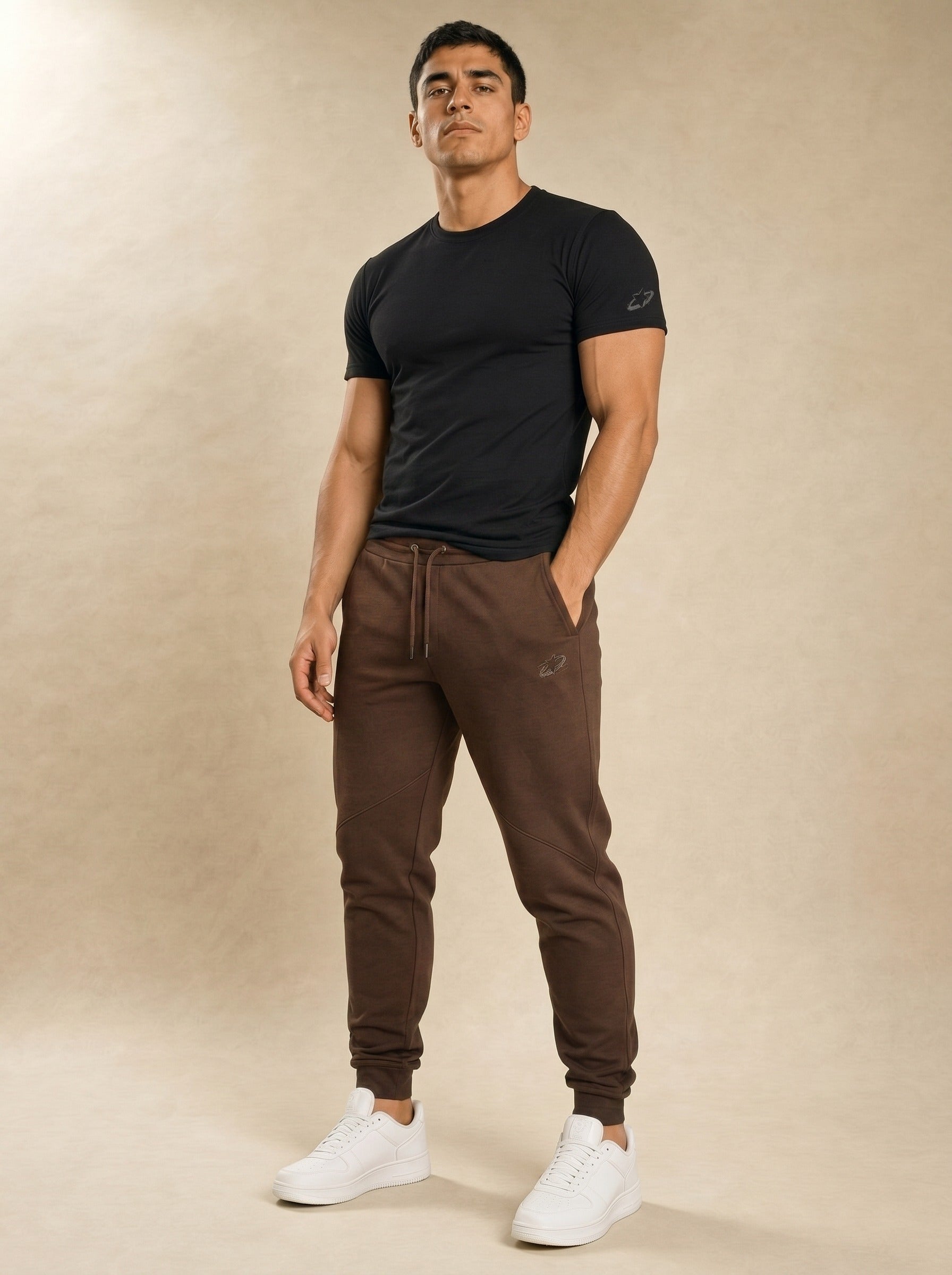 Stellar Denim Joggers - Mocha Brown