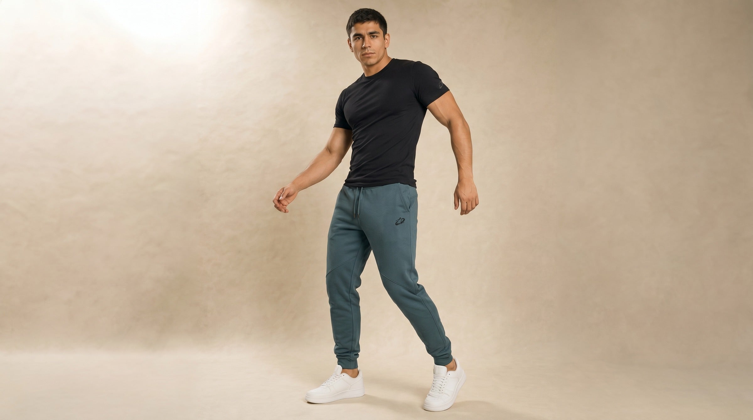 Stellar Denim Joggers lifestyle - Muted Teal