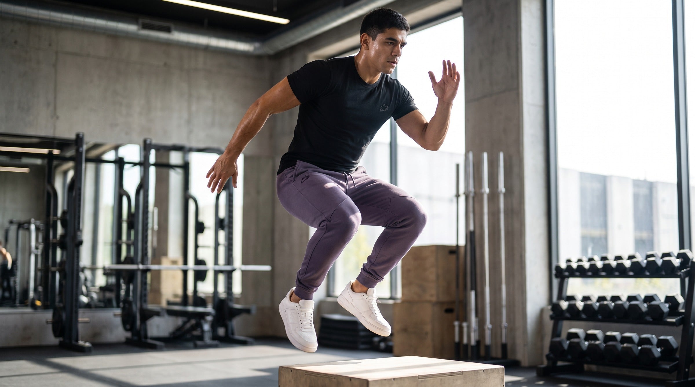 Stellar Denim Joggers lifestyle - Smoke Purple