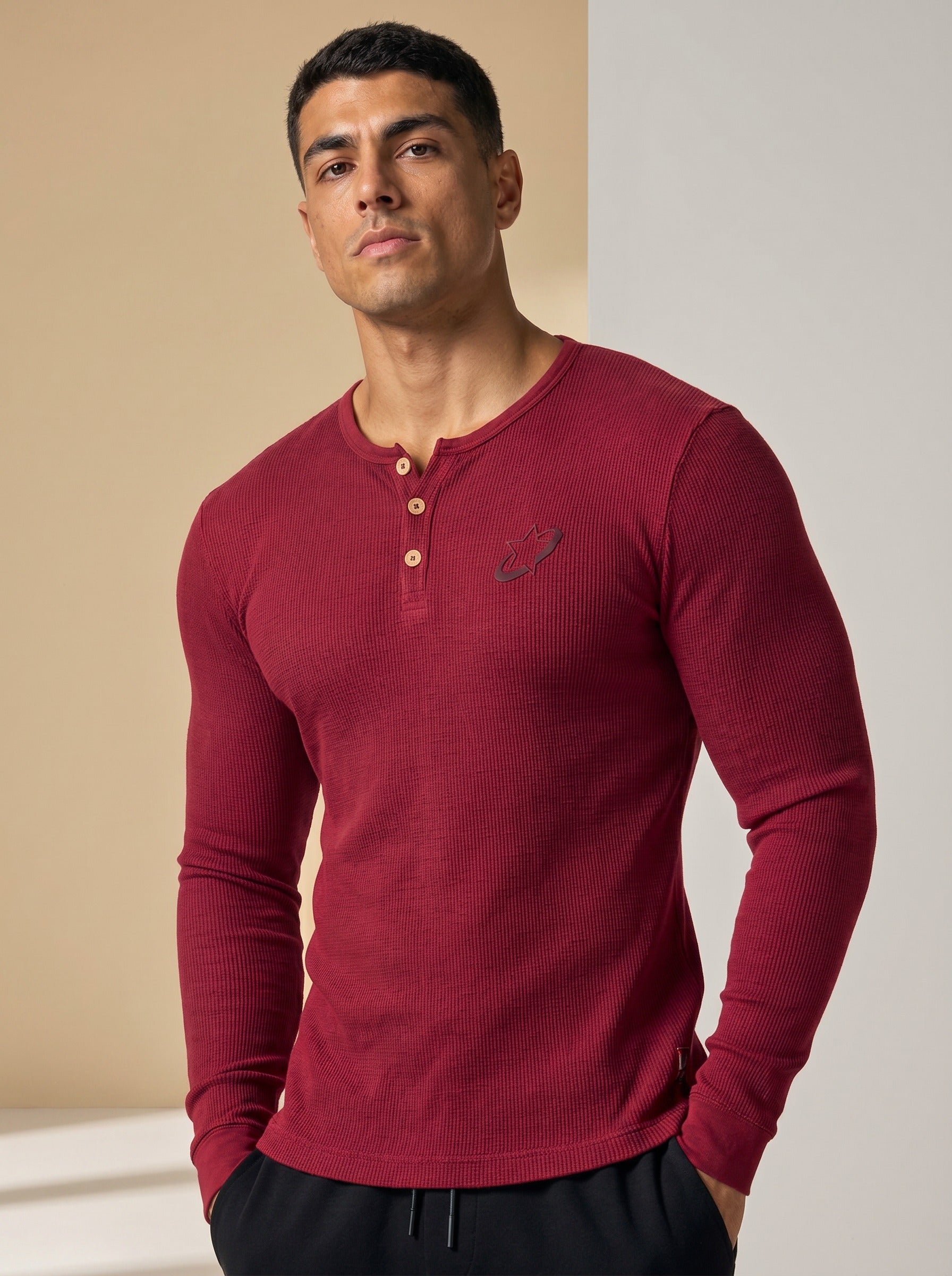 Stellar Henley Long Sleeve - Ruby